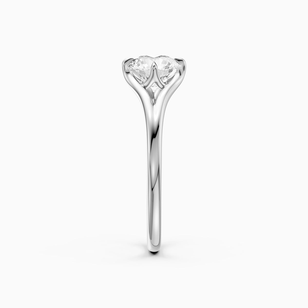 Carys Round Solitaire Split Shank Moissanite Diamond Engagement Ring