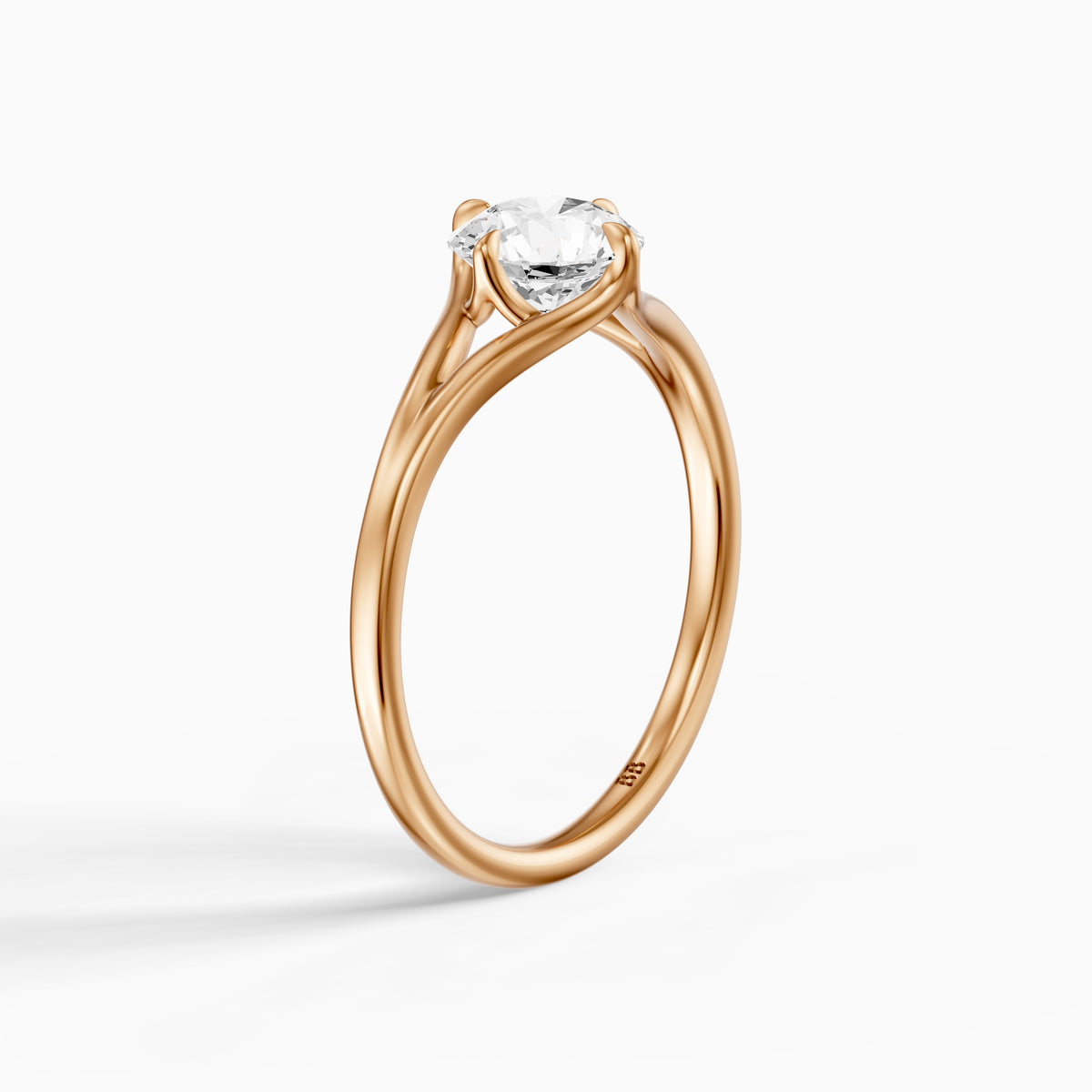 Carys Round Solitaire Split Shank Moissanite Diamond Engagement Ring