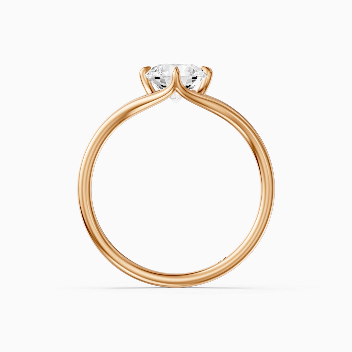 Carys Round Solitaire Split Shank Moissanite Diamond Engagement Ring