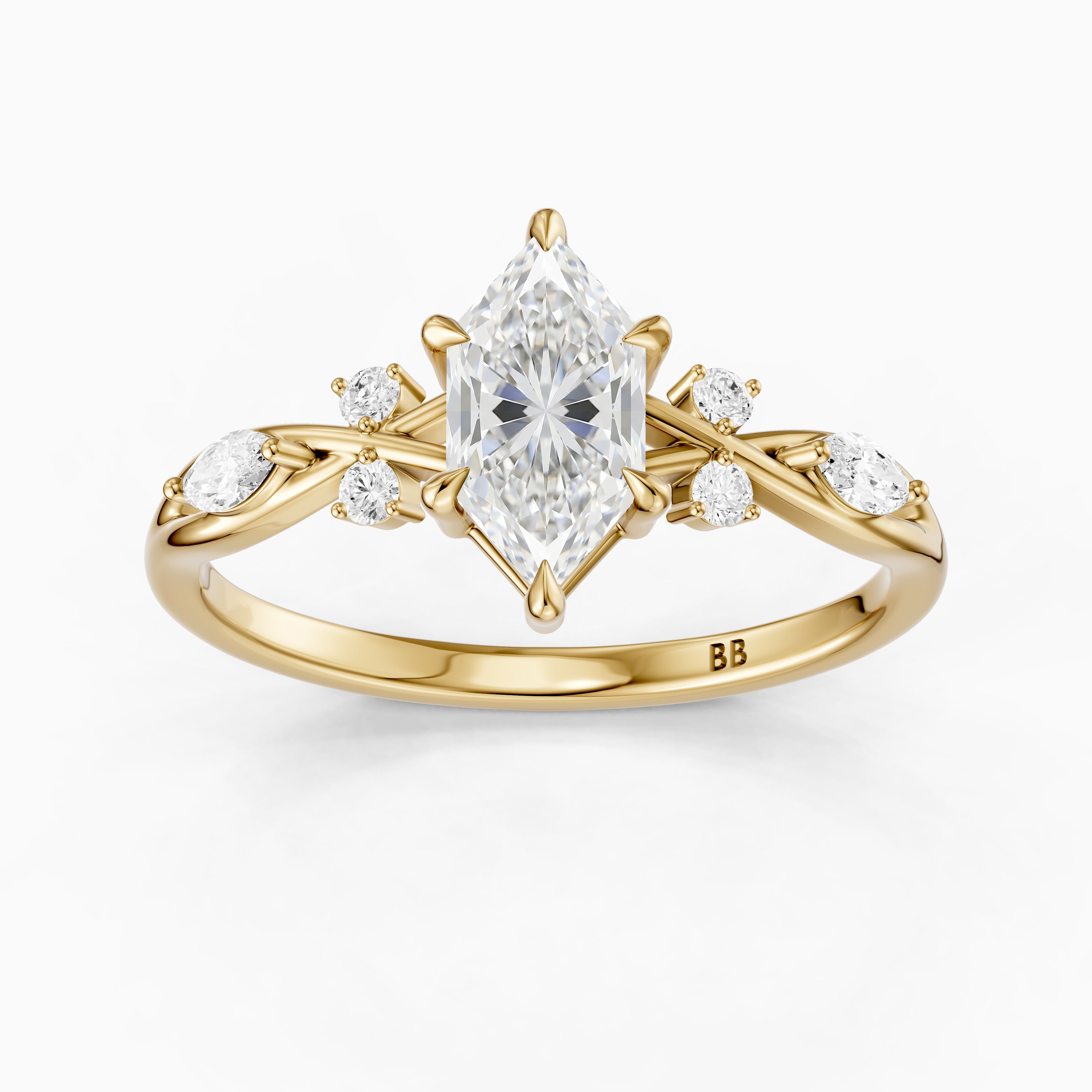 Yara Nature Inspired Dutch Marquise Cut Lab Grown Diamond Engagement Ring
