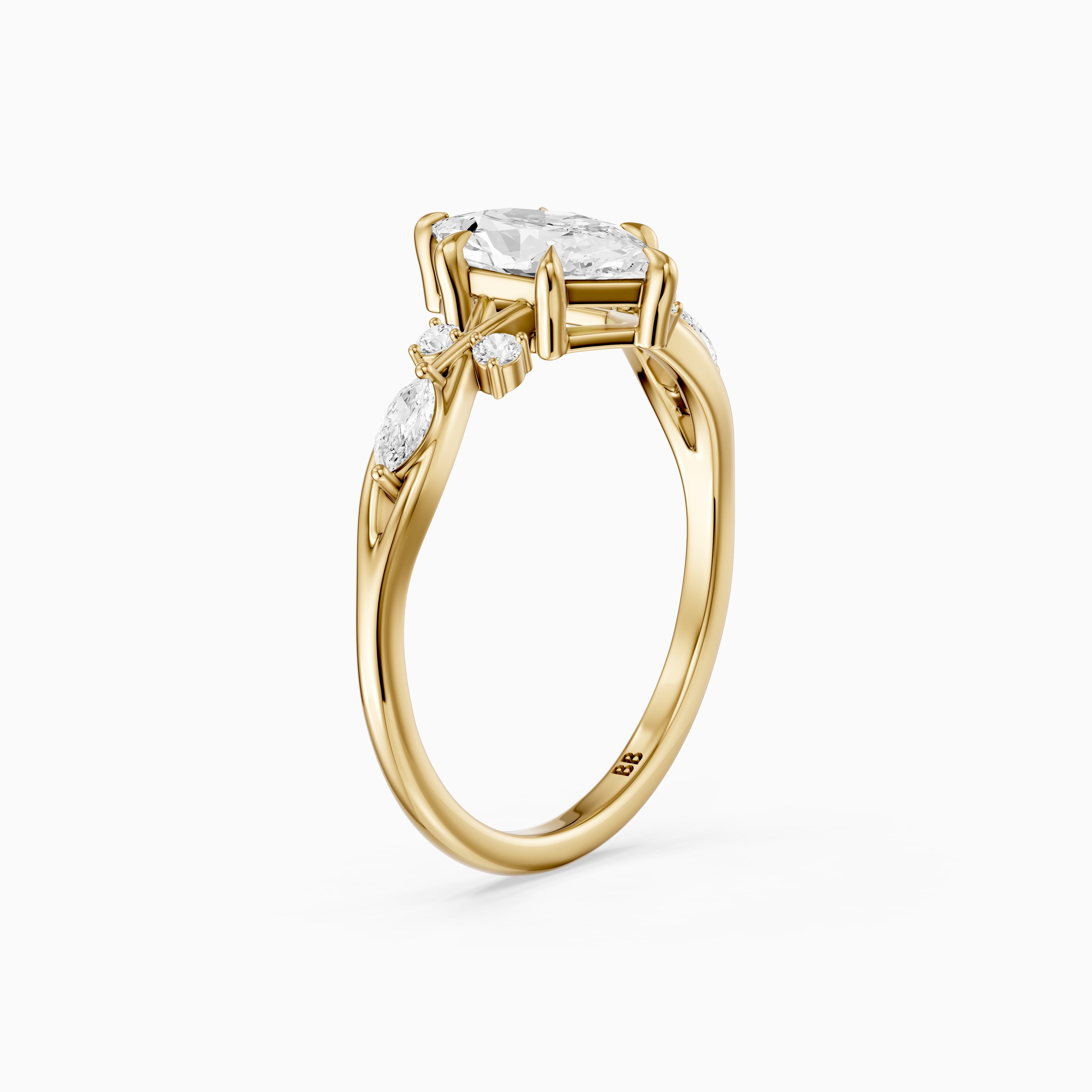 Yara Nature Inspired Dutch Marquise Cut Lab Grown Diamond Engagement Ring