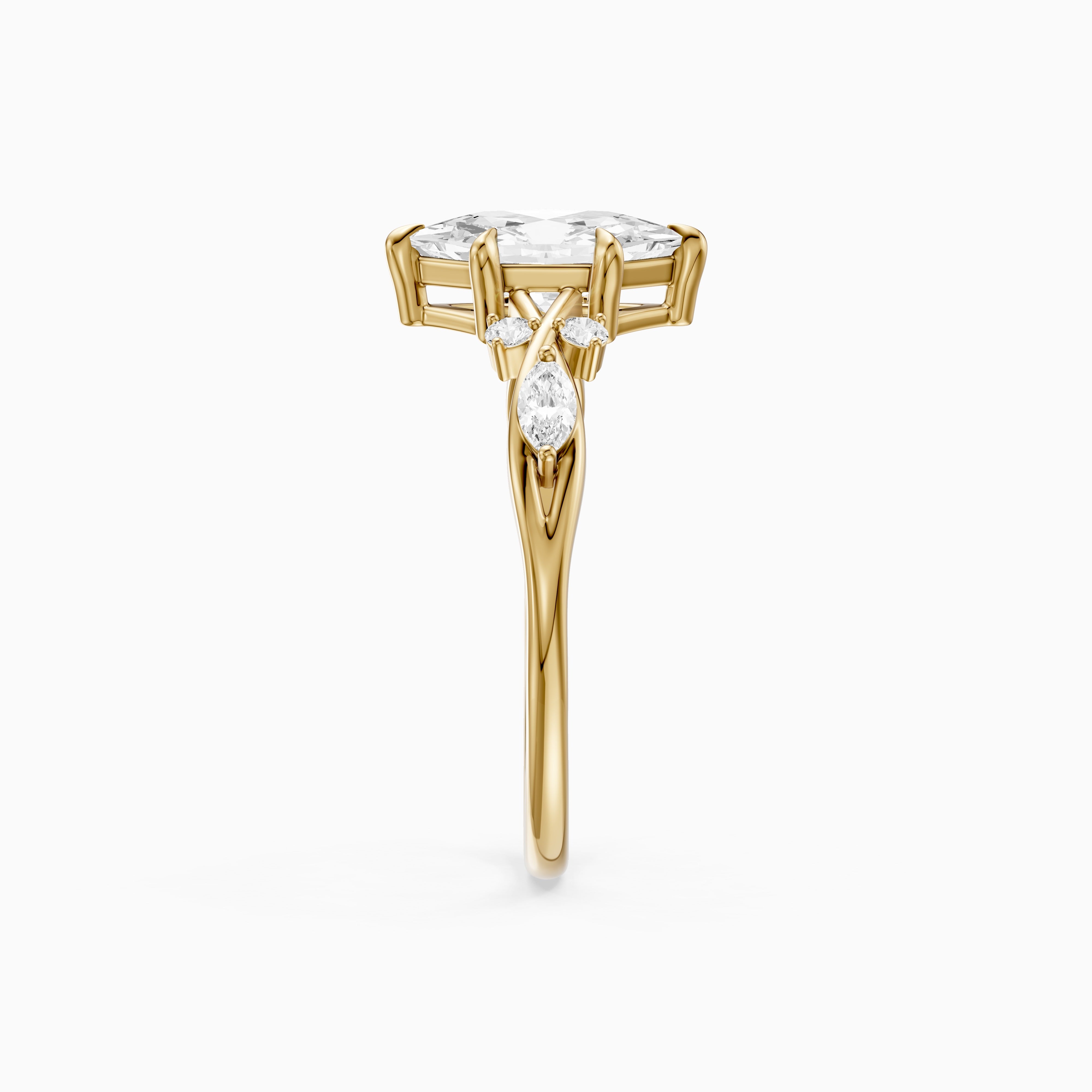 Yara Nature Inspired Dutch Marquise Cut Lab Grown Diamond Engagement Ring