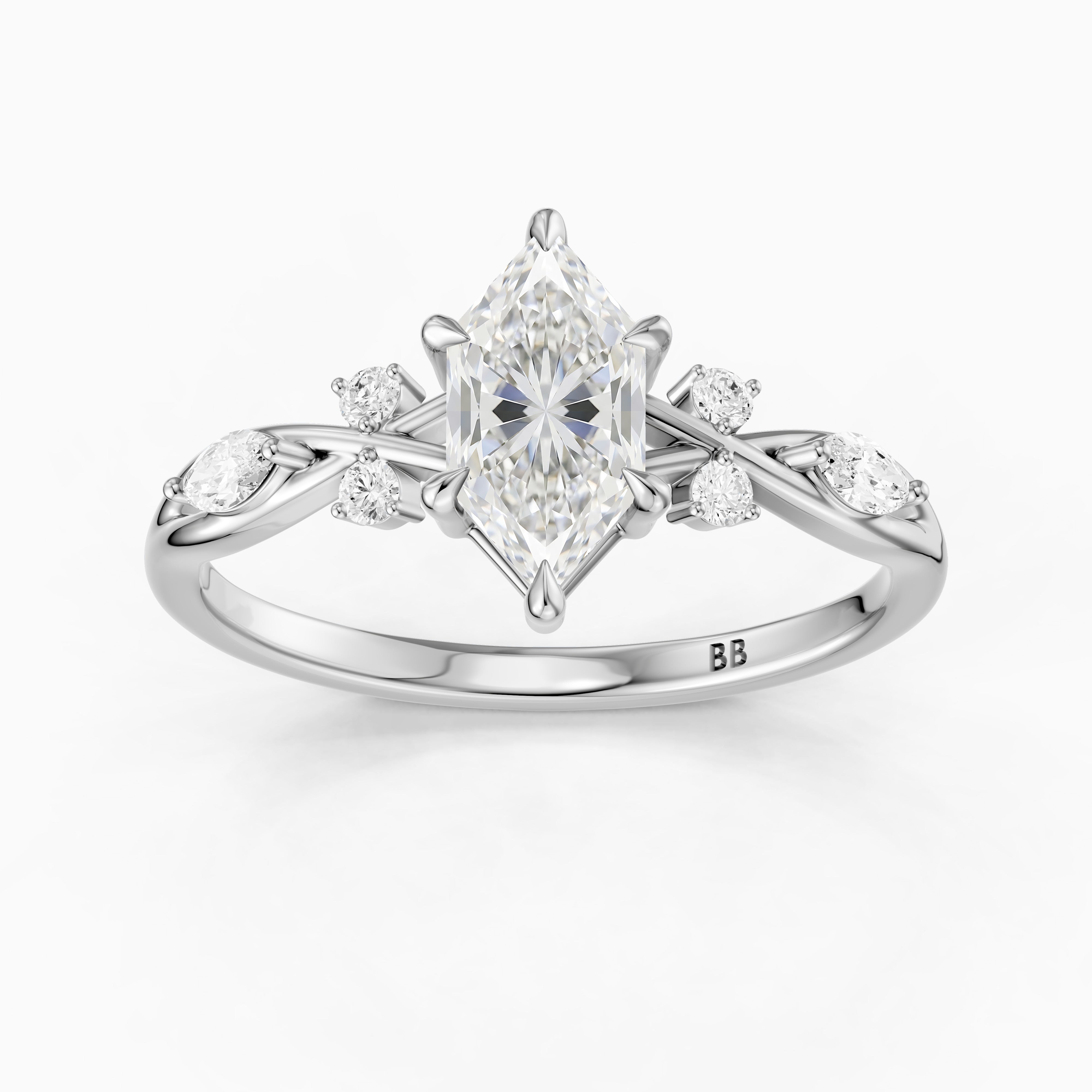 Yara Nature Inspired Dutch Marquise Cut Lab Grown Diamond Engagement Ring