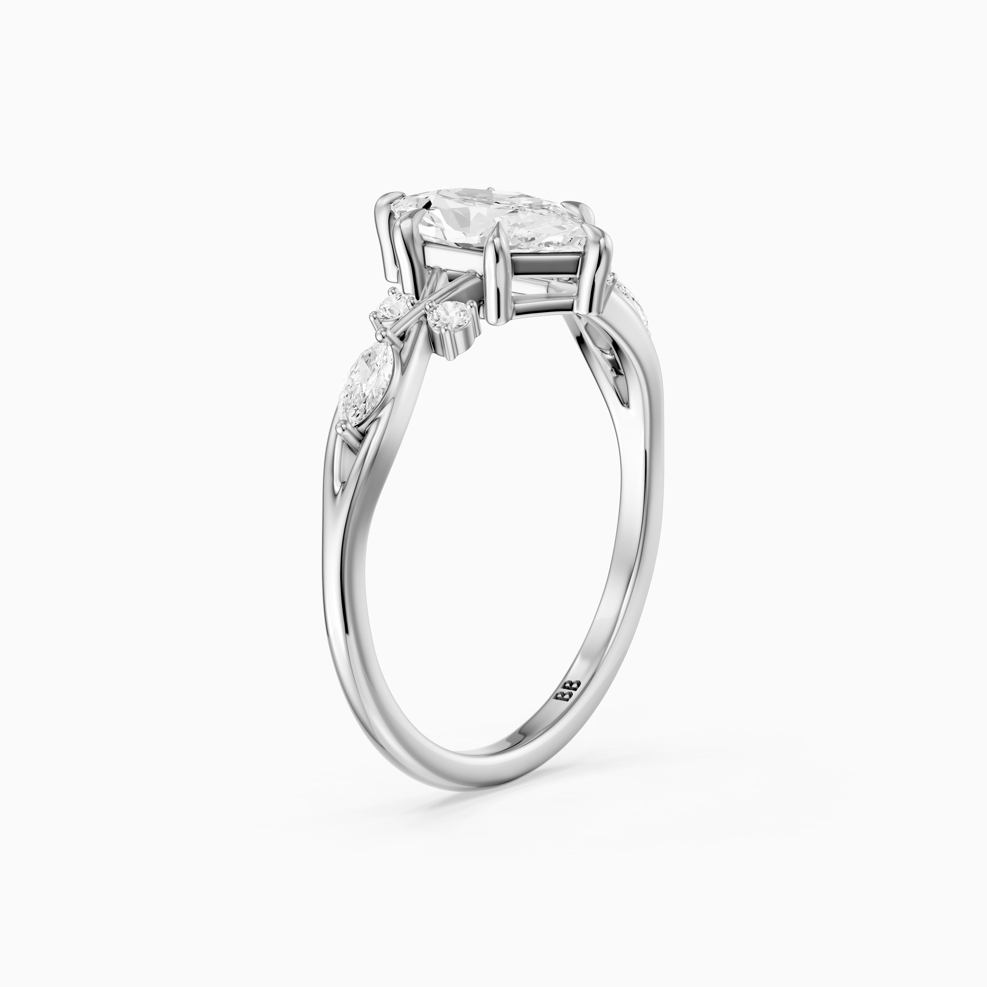 Yara Nature Inspired Dutch Marquise Cut Lab Grown Diamond Engagement Ring