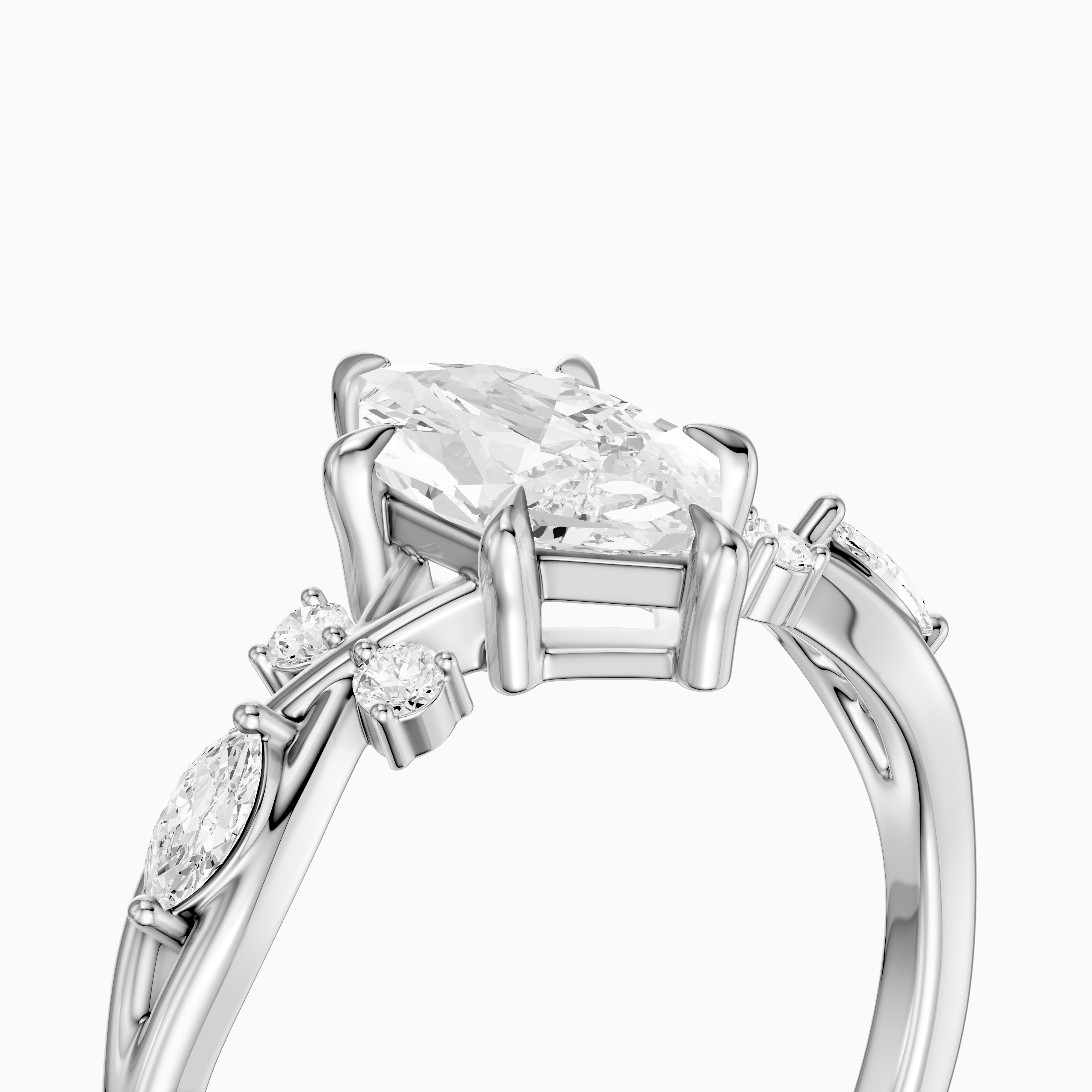 Yara Nature Inspired Dutch Marquise Cut Lab Grown Diamond Engagement Ring