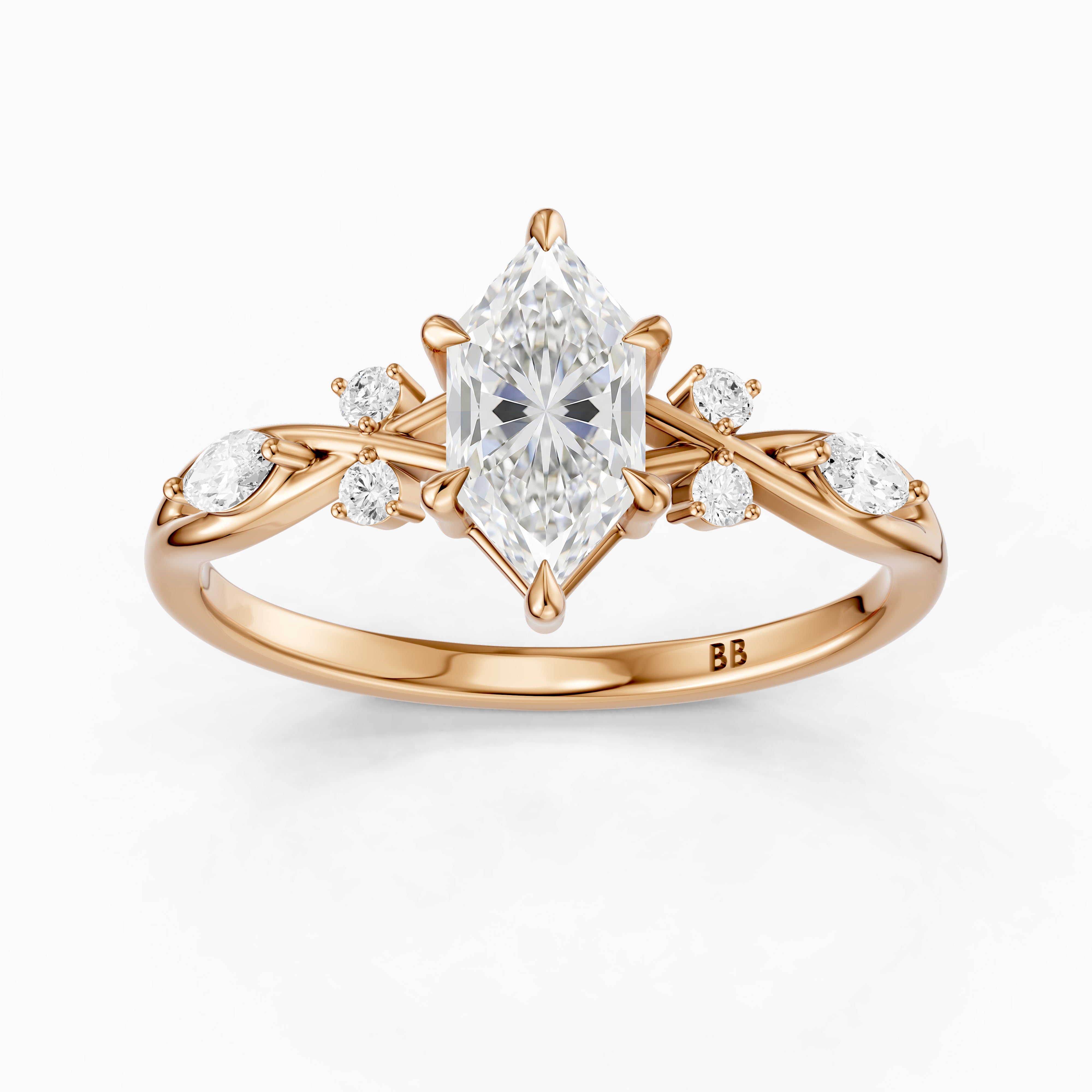 Yara Nature Inspired Dutch Marquise Cut Lab Grown Diamond Engagement Ring