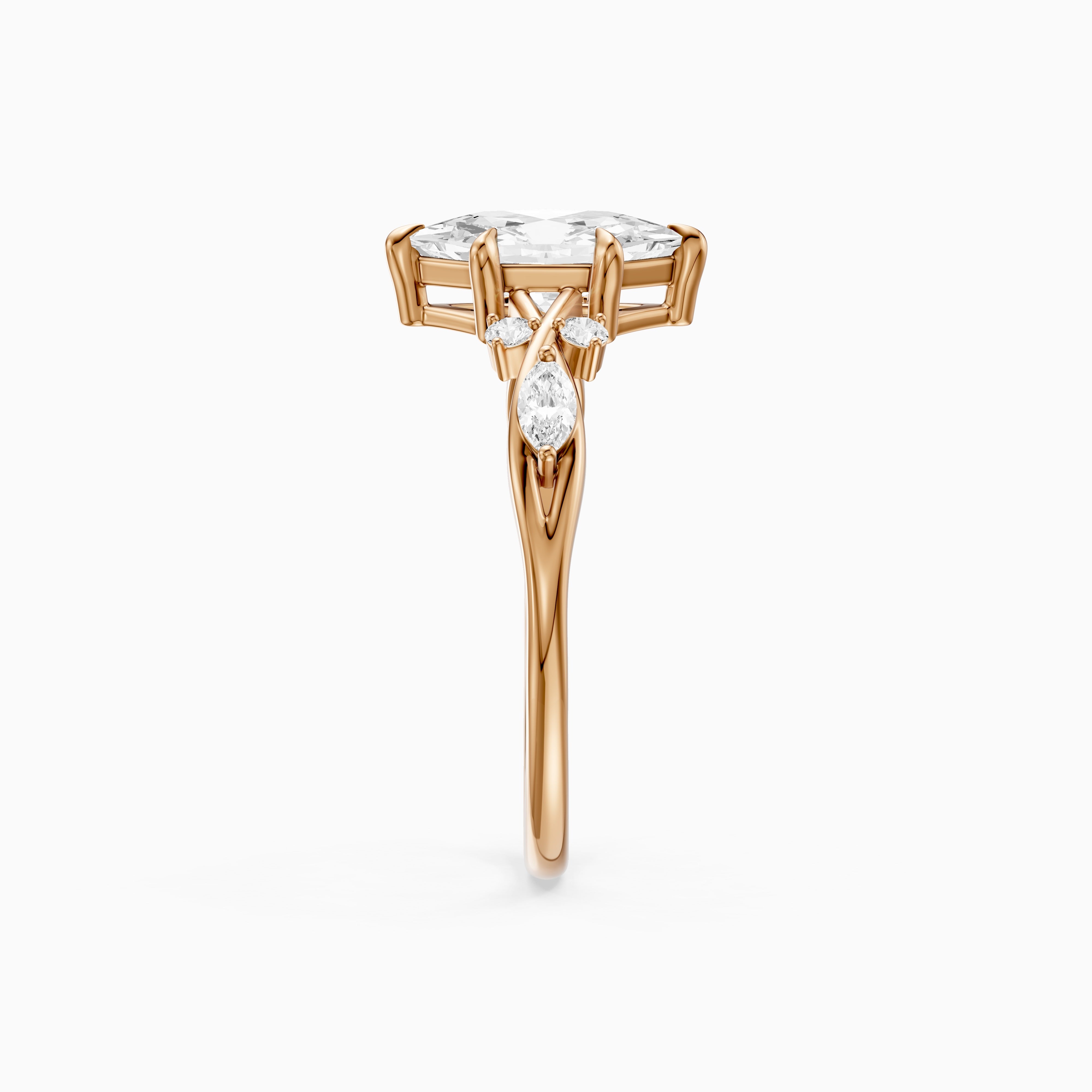 Yara Nature Inspired Dutch Marquise Cut Lab Grown Diamond Engagement Ring