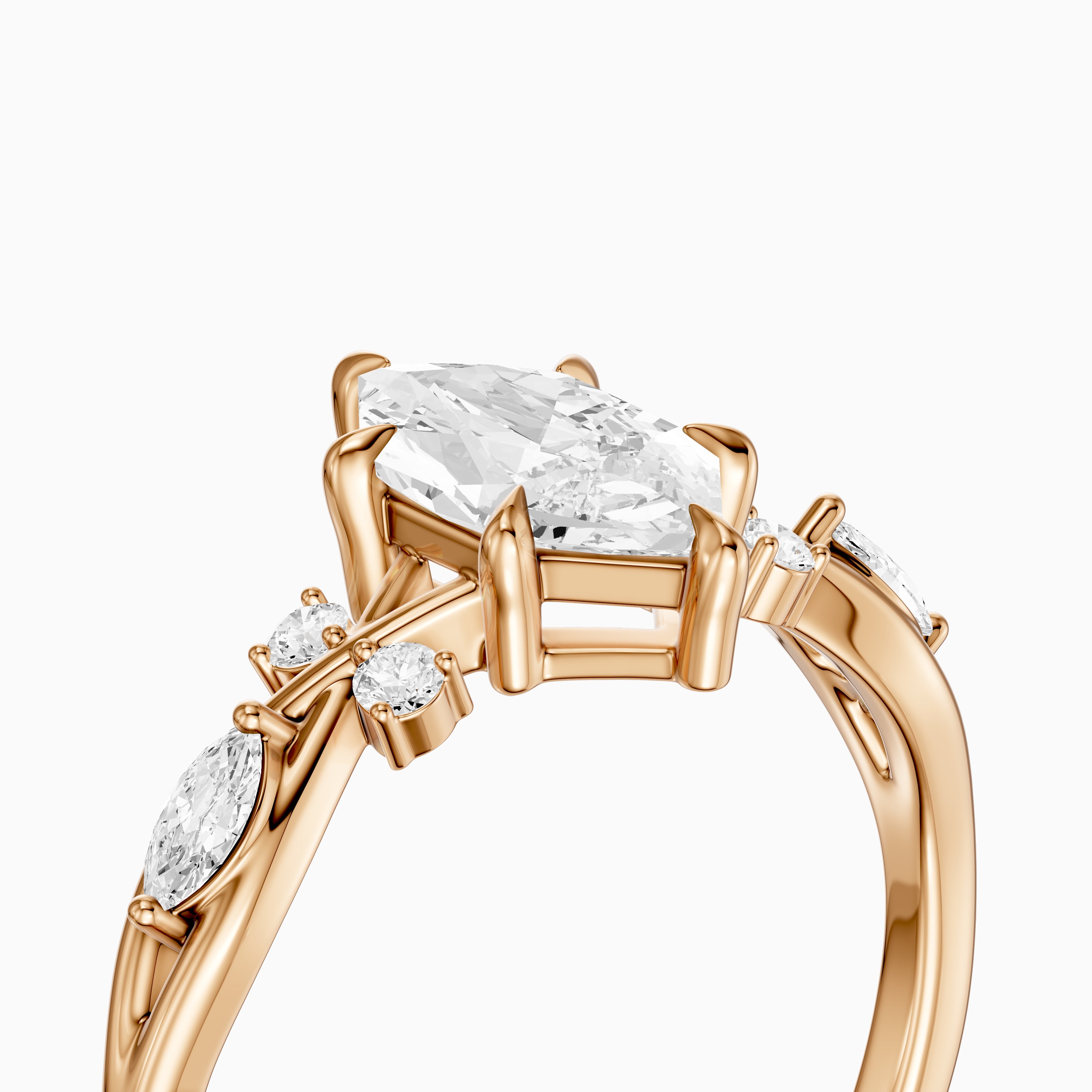 Yara Nature Inspired Dutch Marquise Cut Lab Grown Diamond Engagement Ring