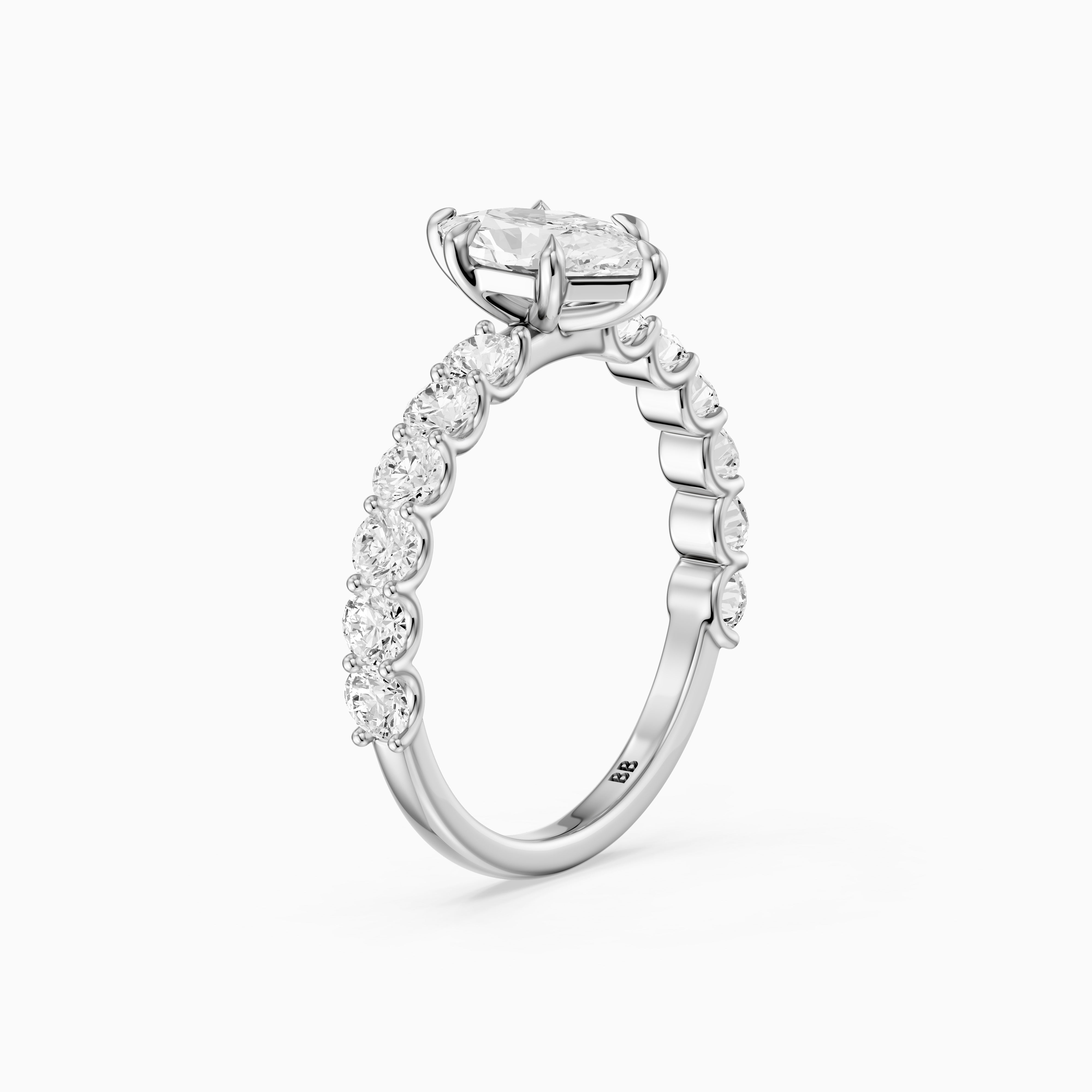 Corin Dutch Marquise Lab Grown Diamond Ring with Shared Prong Diamond Band