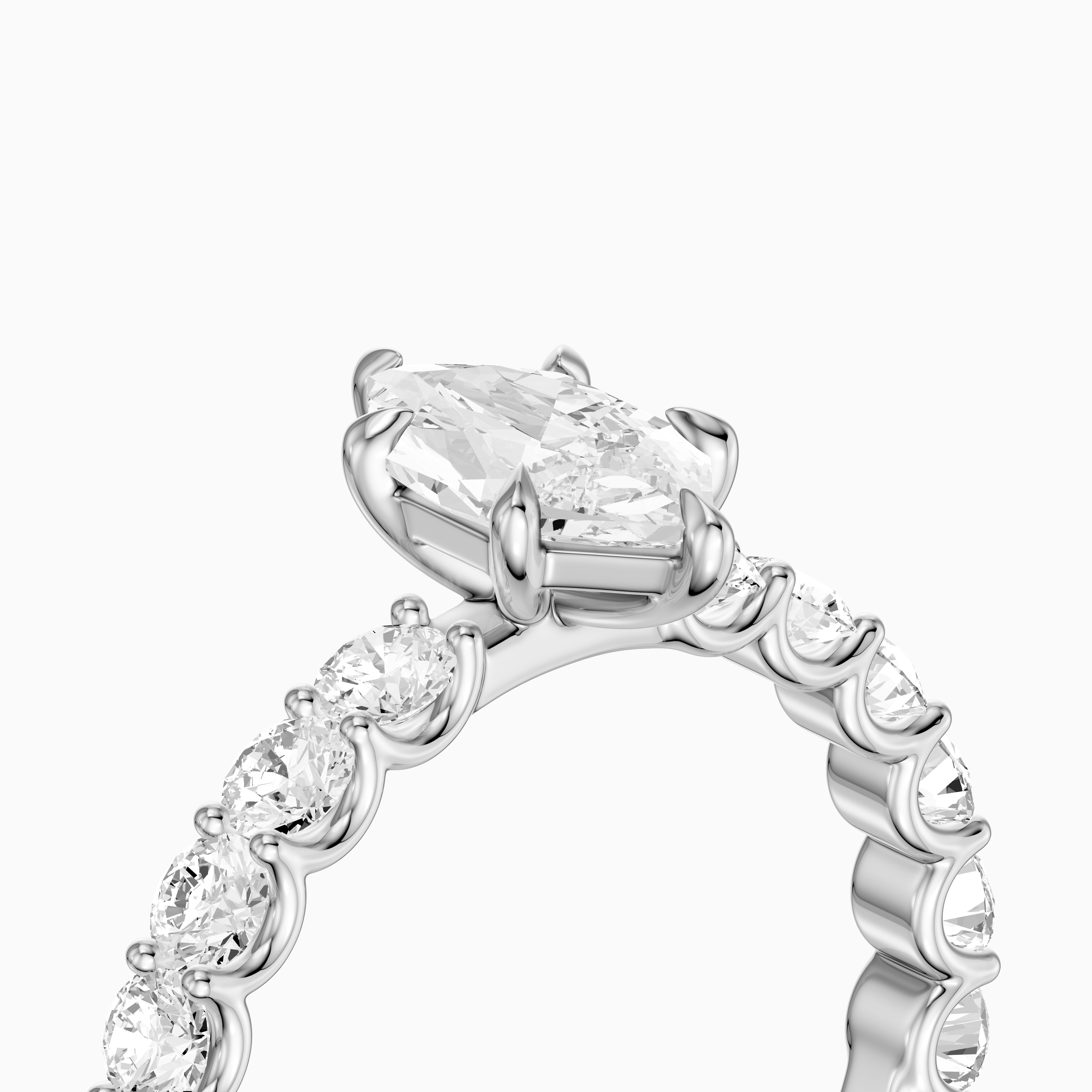 Corin Dutch Marquise Lab Grown Diamond Ring with Shared Prong Diamond Band