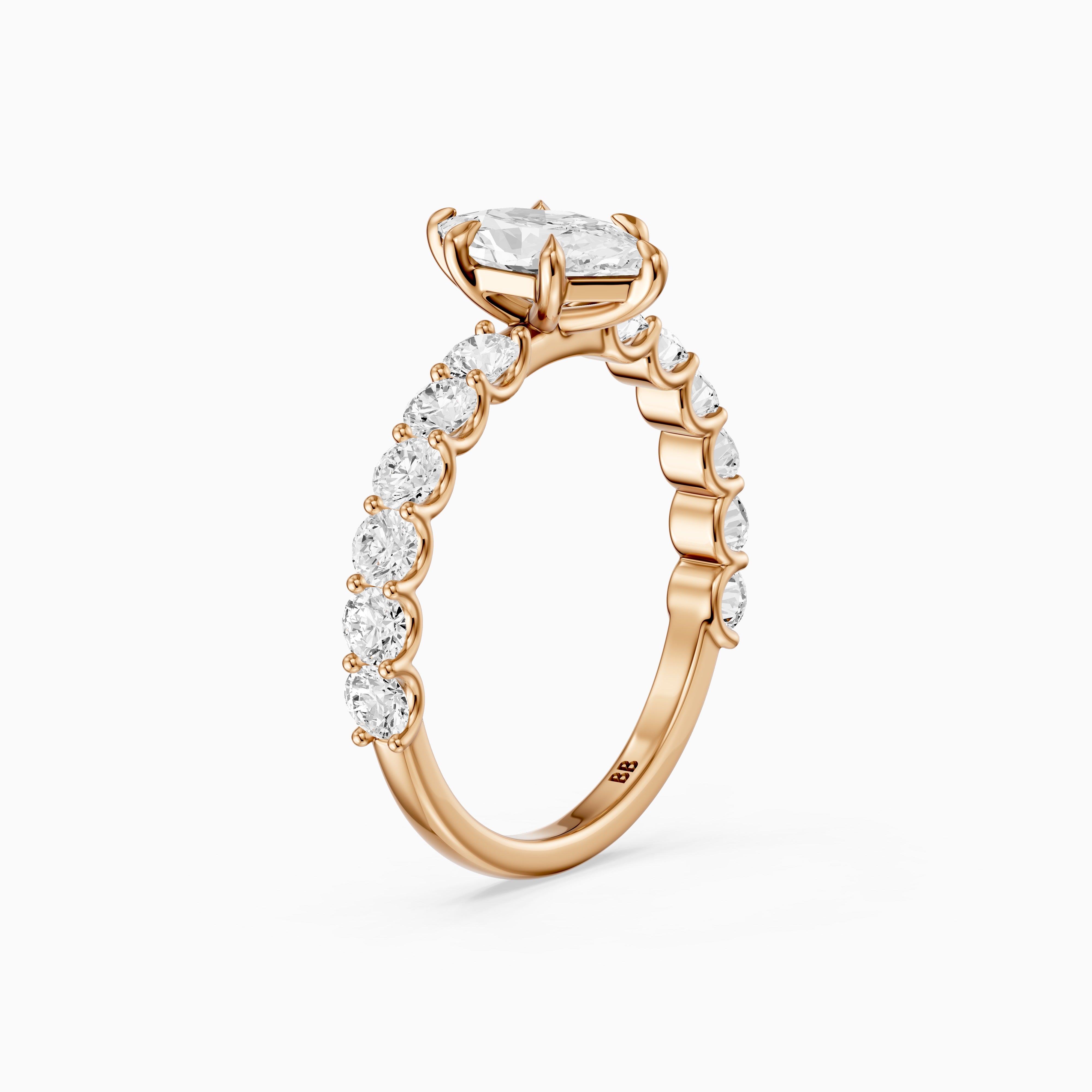 Corin Dutch Marquise Lab Grown Diamond Ring with Shared Prong Diamond Band