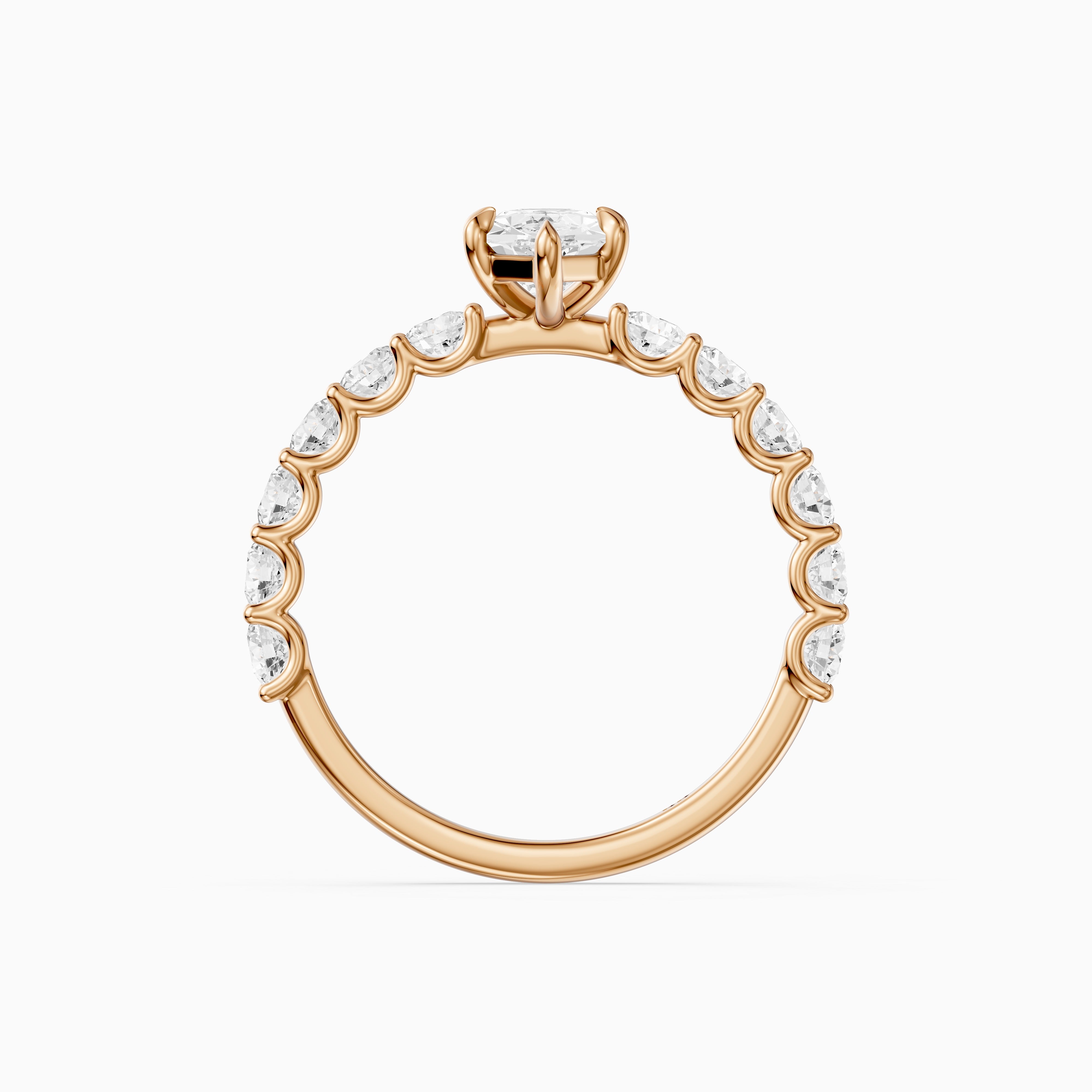 Corin Dutch Marquise Lab Grown Diamond Ring with Shared Prong Diamond Band