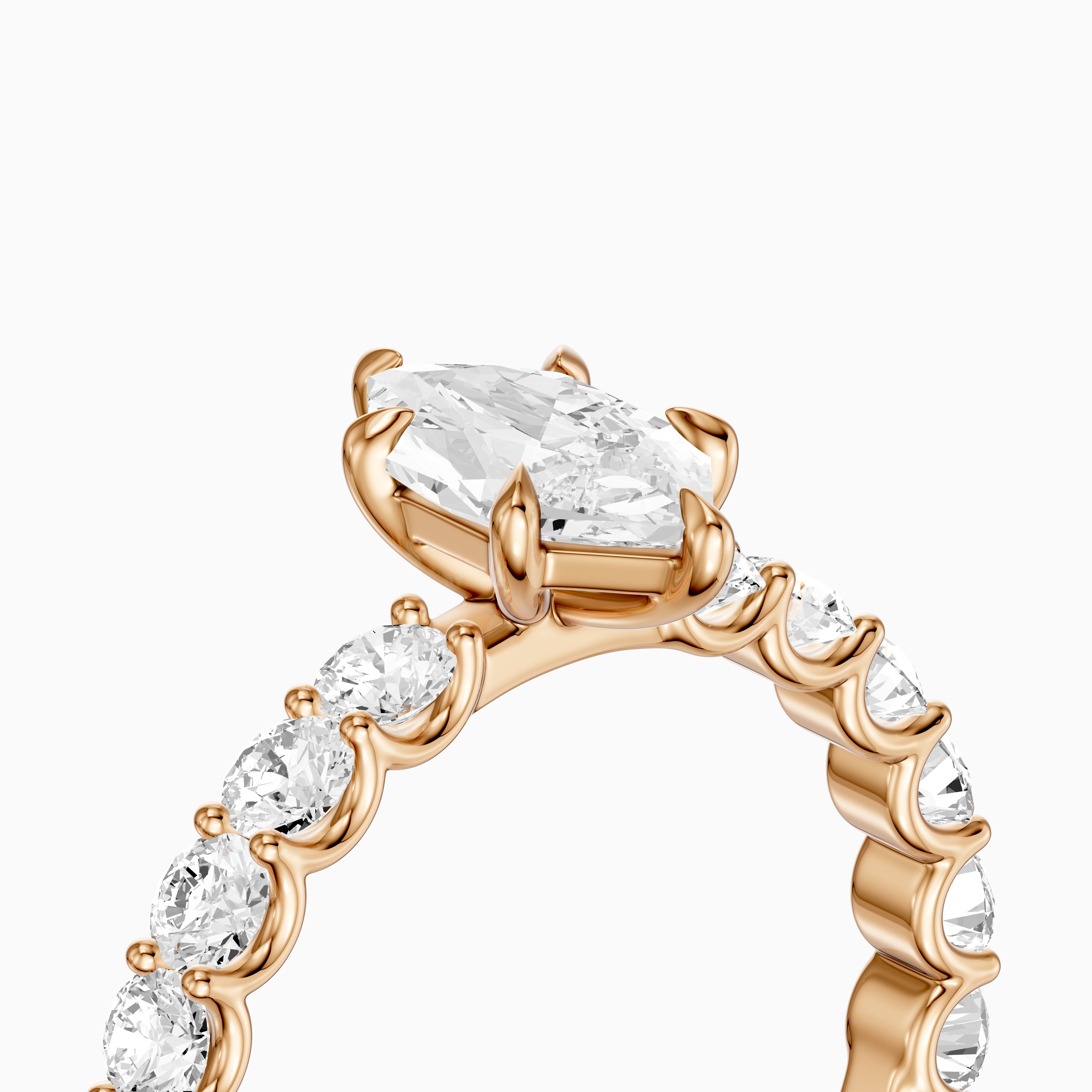 Corin Dutch Marquise Lab Grown Diamond Ring with Shared Prong Diamond Band