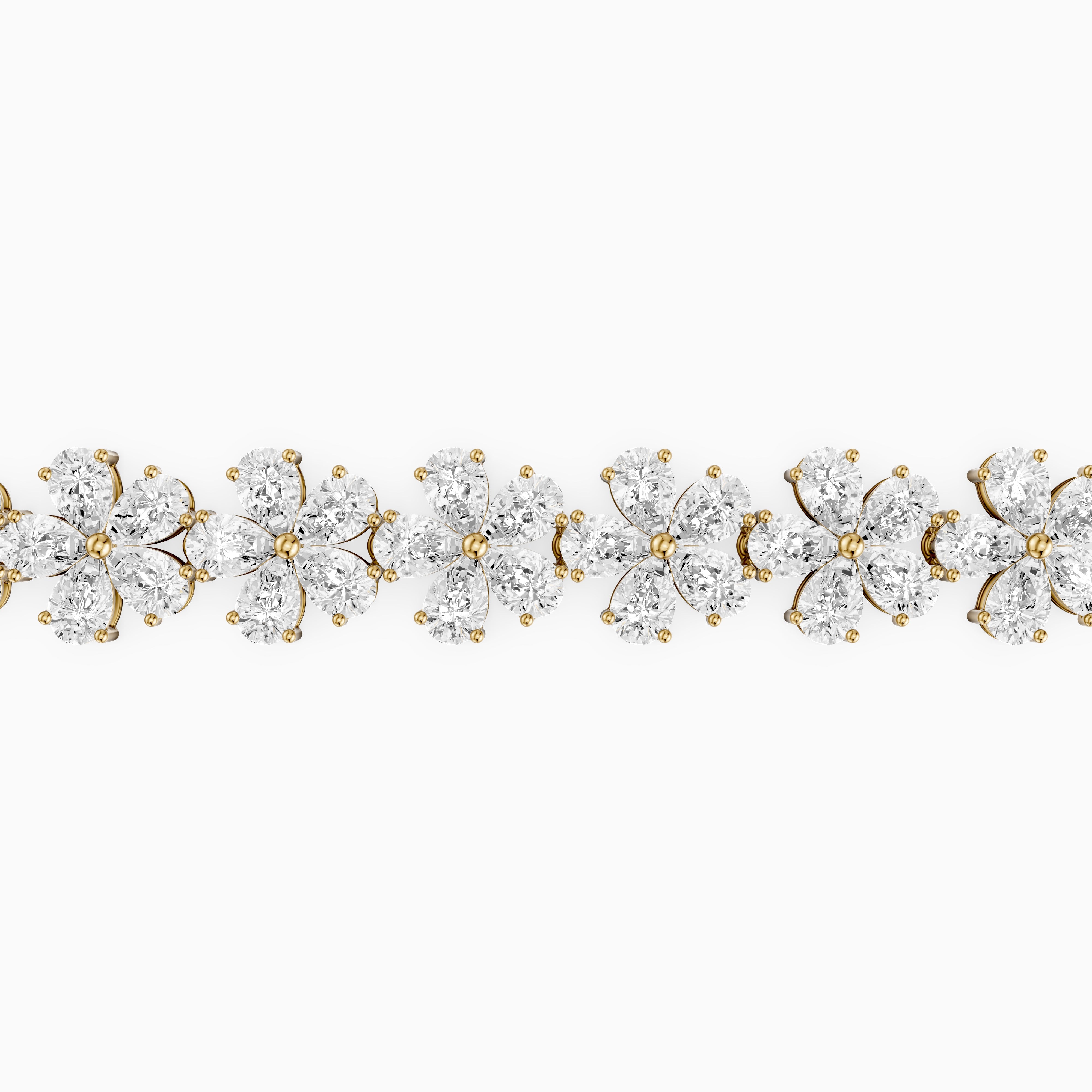 Bettina Pear Shape Floral Lab Grown Diamond Tennis Bracelet