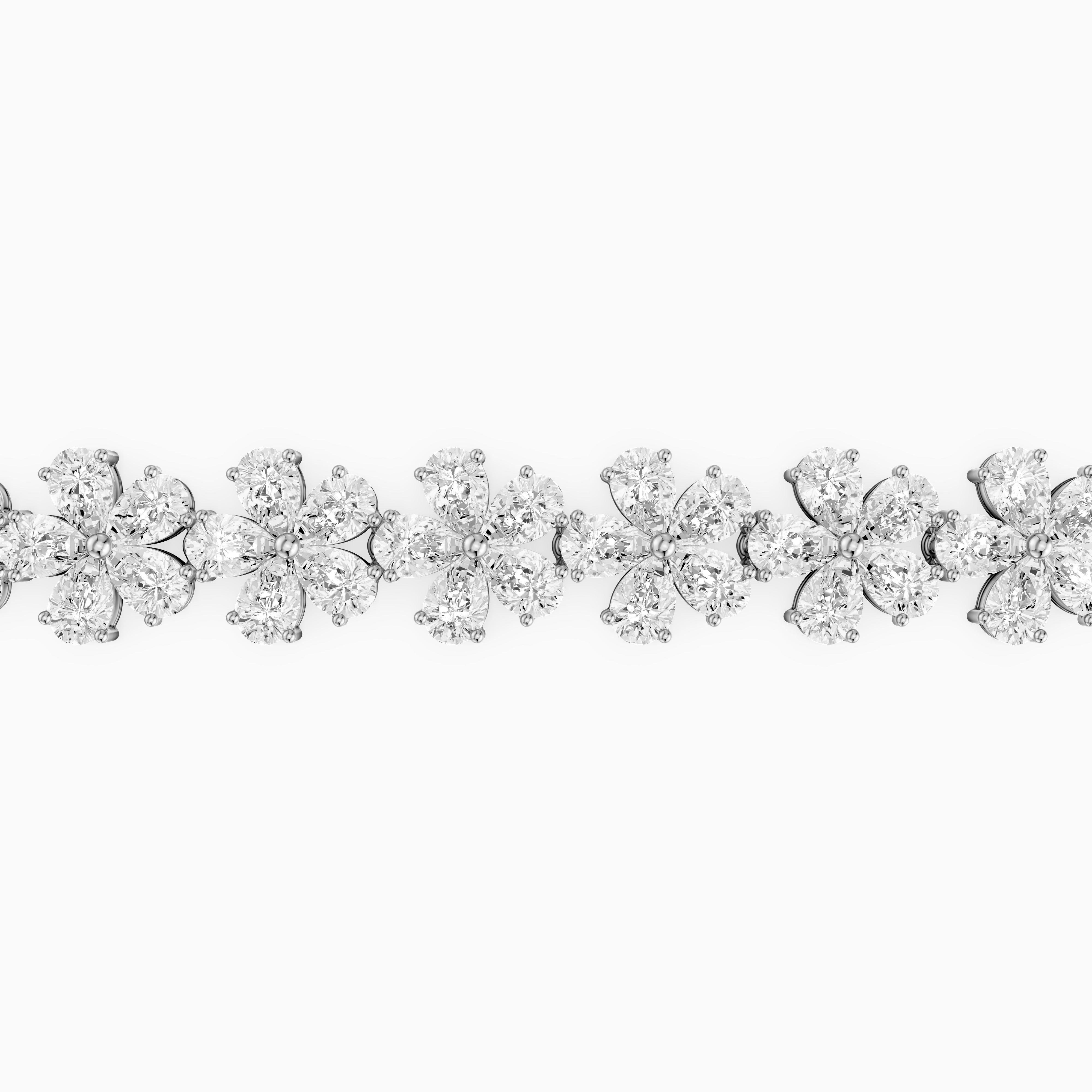 Bettina Pear Shape Floral Lab Grown Diamond Tennis Bracelet