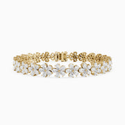 Bettina Pear Shape Floral Lab Grown Diamond Tennis Bracelet
