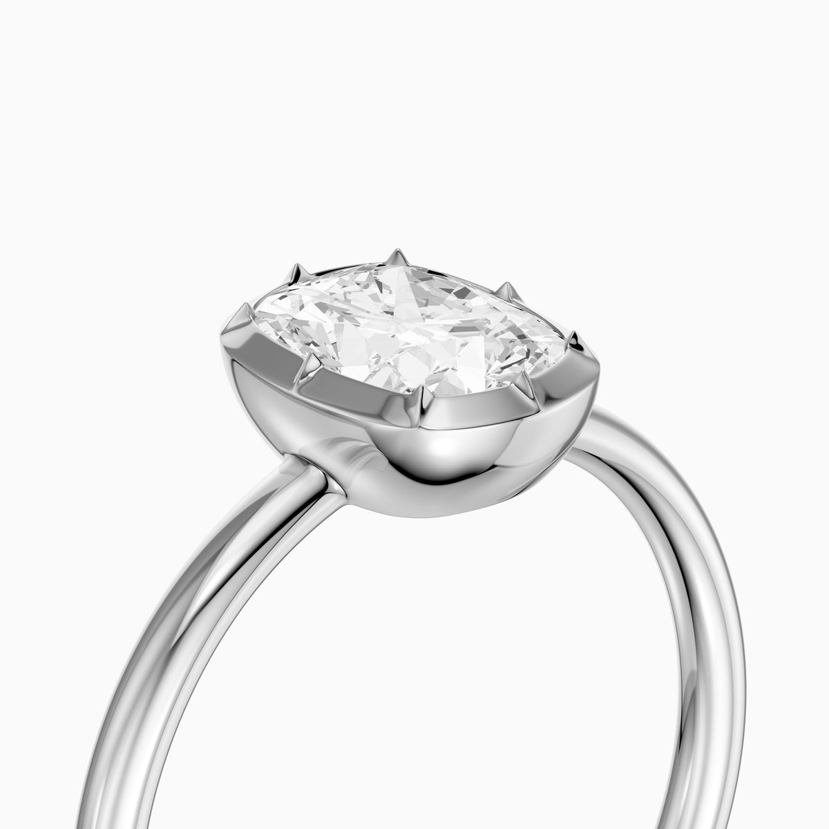 Zoe Elongated Cushion Lab Grown Diamond Solitaire Engagement Ring