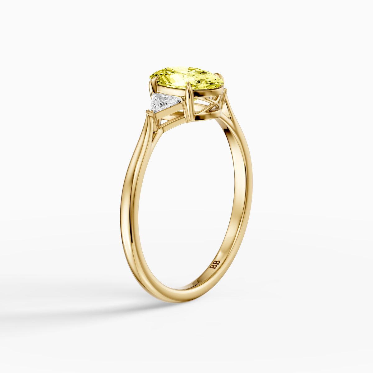 Carmen Yellow Oval Lab Grown Diamond Three Stone trilogy Engagement Ring