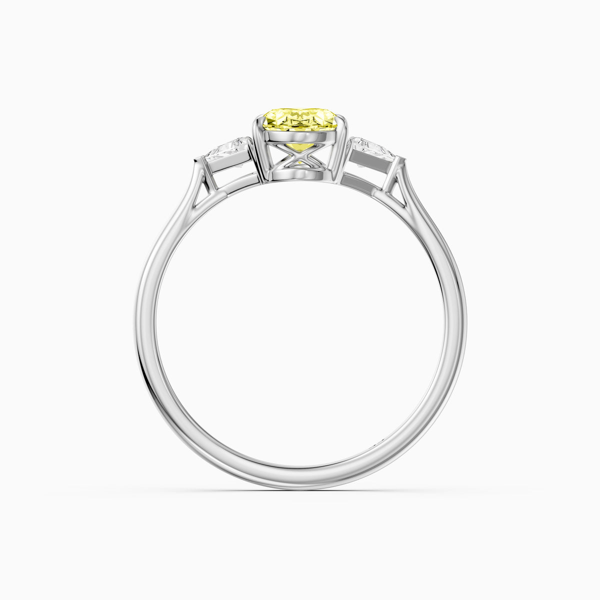 Carmen Yellow Oval Lab Grown Diamond Three Stone trilogy Engagement Ring