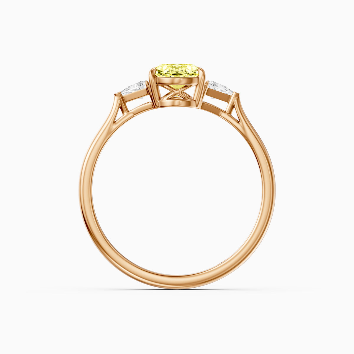Carmen Yellow Oval Lab Grown Diamond Three Stone trilogy Engagement Ring
