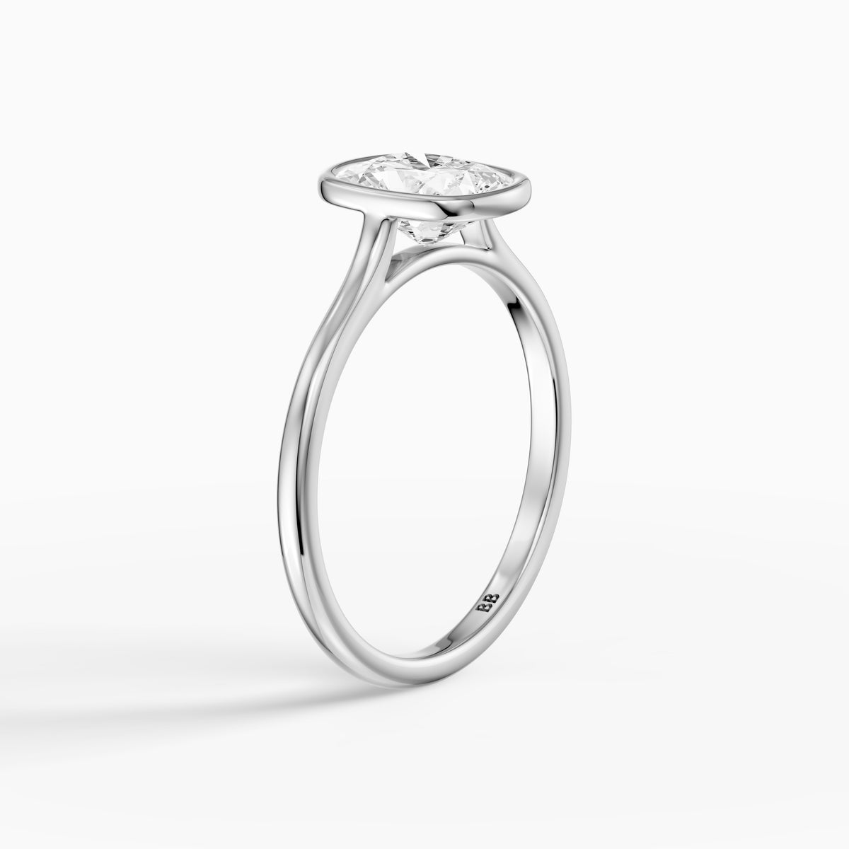 Alessandra elongated cushion cut Moissanite Diamond Bezel Engagement Ring