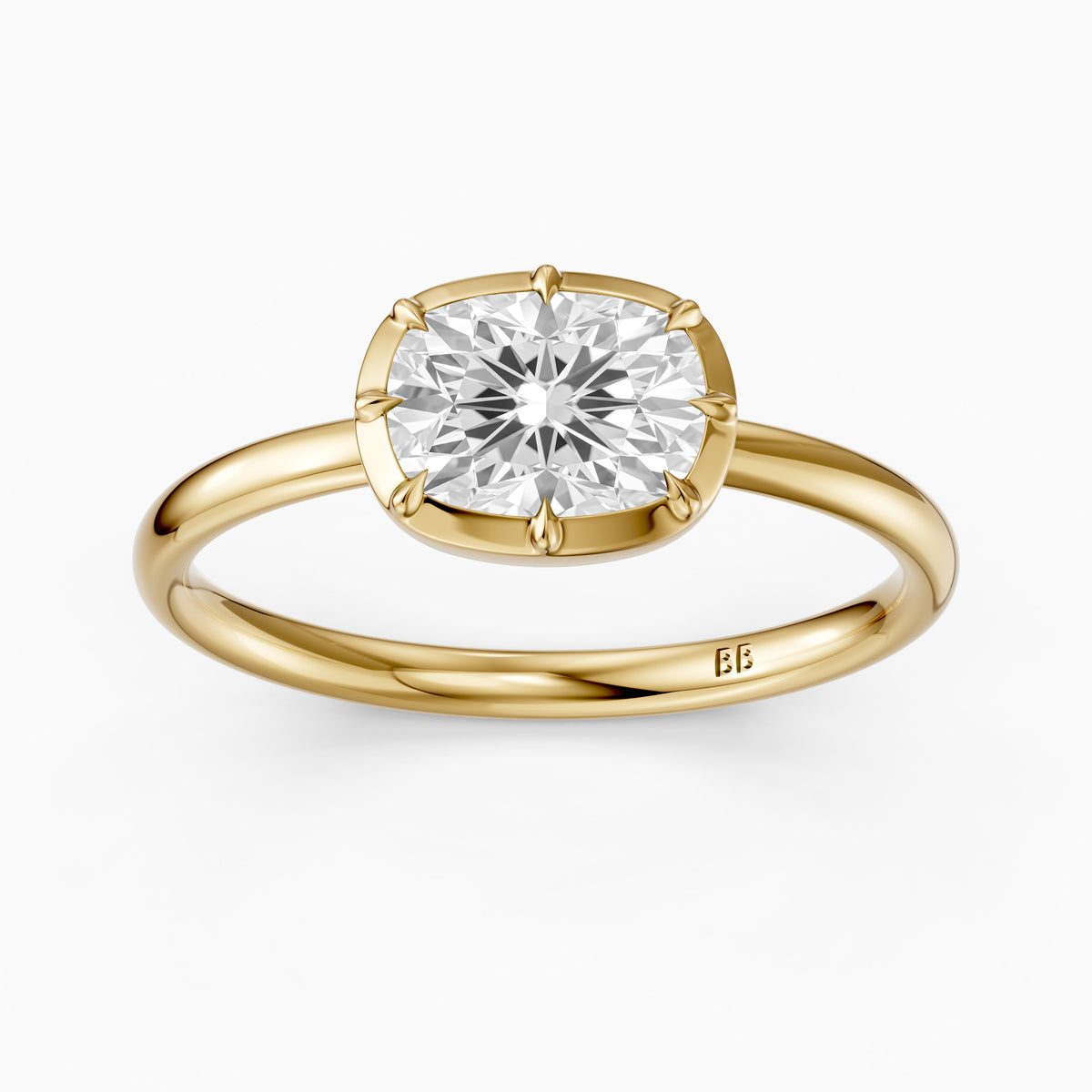 Zendaya Elongated Cushion Lab Grown Diamond east west Engagement Ring