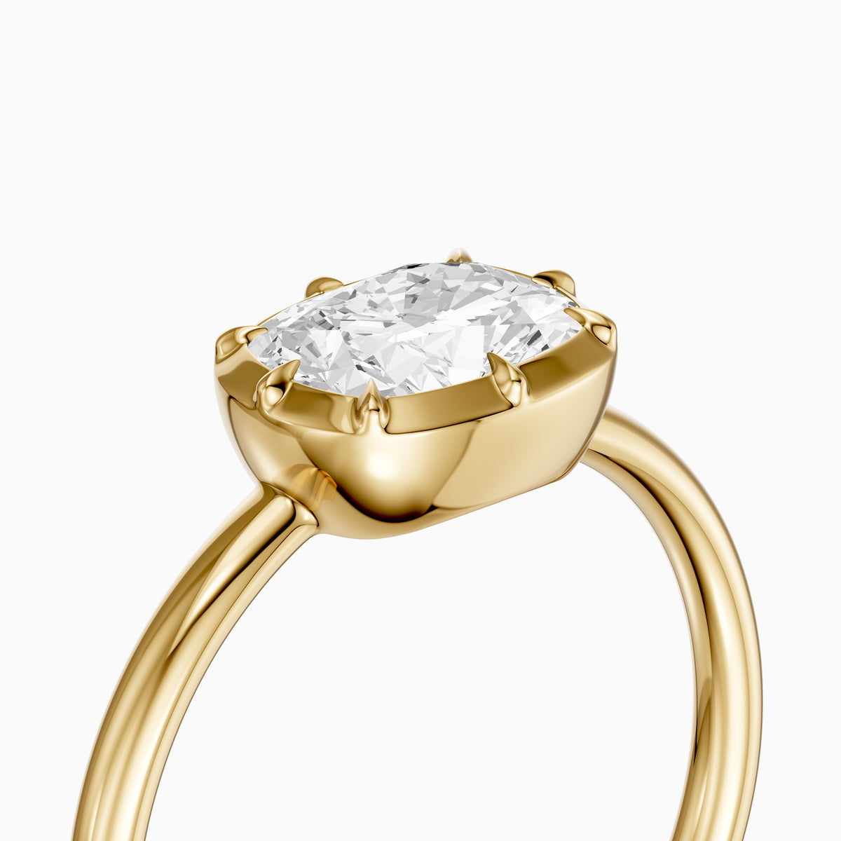 Zendaya Elongated Cushion Lab Grown Diamond east west Engagement Ring