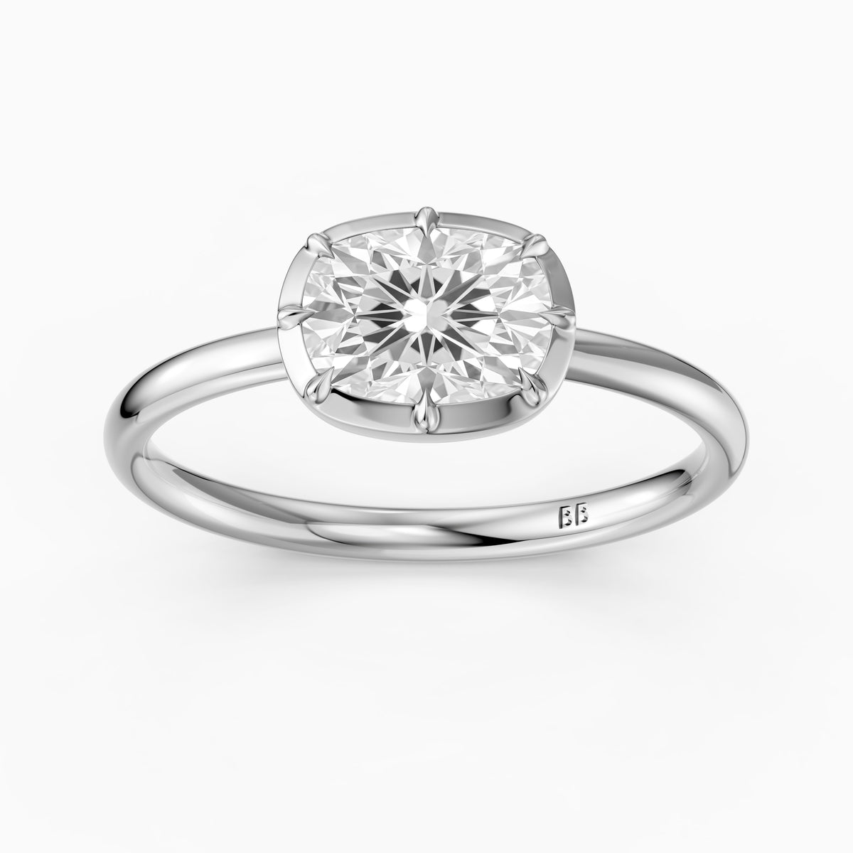 Zendaya Elongated Cushion Lab Grown Diamond east west Engagement Ring