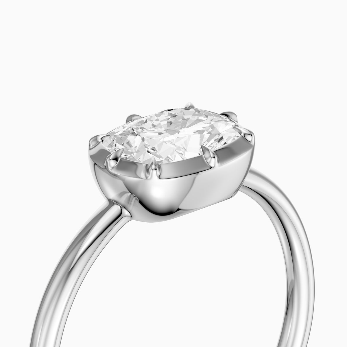 Zendaya Elongated Cushion Lab Grown Diamond east west Engagement Ring