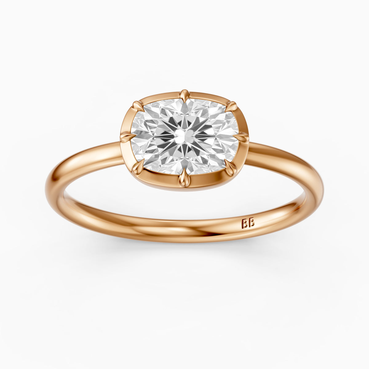 Zendaya Elongated Cushion Lab Grown Diamond east west Engagement Ring
