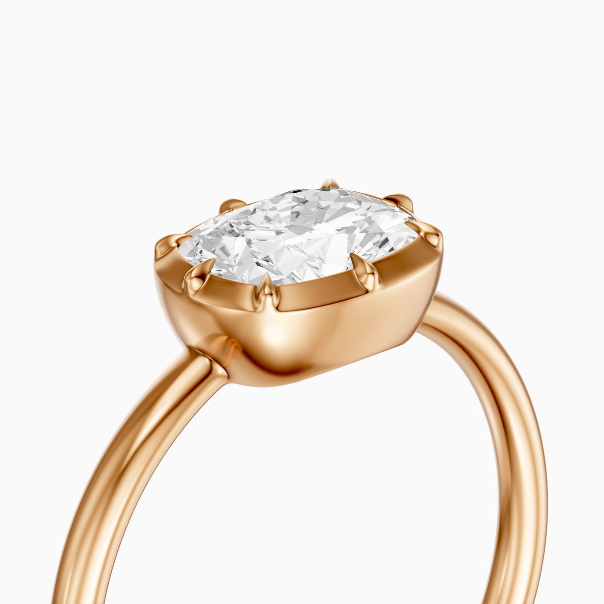 Zendaya Elongated Cushion Lab Grown Diamond east west Engagement Ring