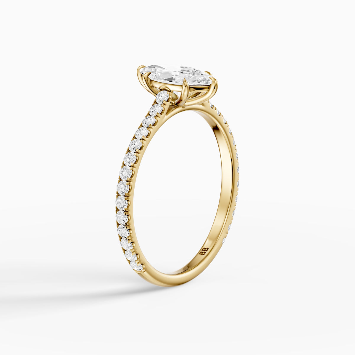 Selena Marquise Cut Moissanite Diamond Pave Engagement Ring