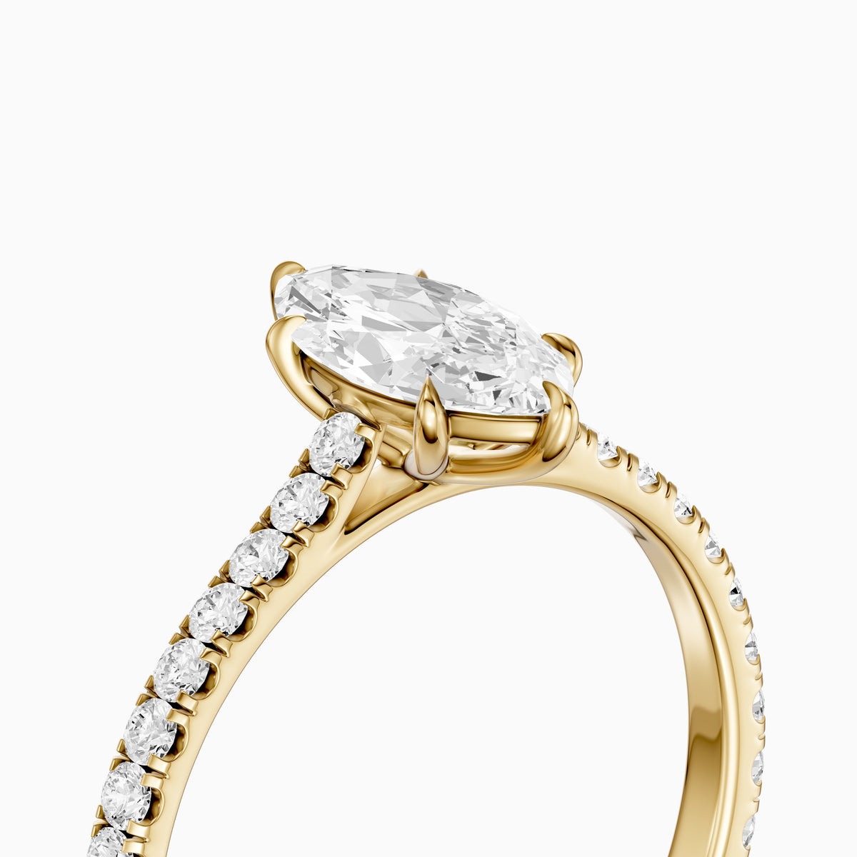 Selena Marquise Cut Moissanite Diamond Pave Engagement Ring
