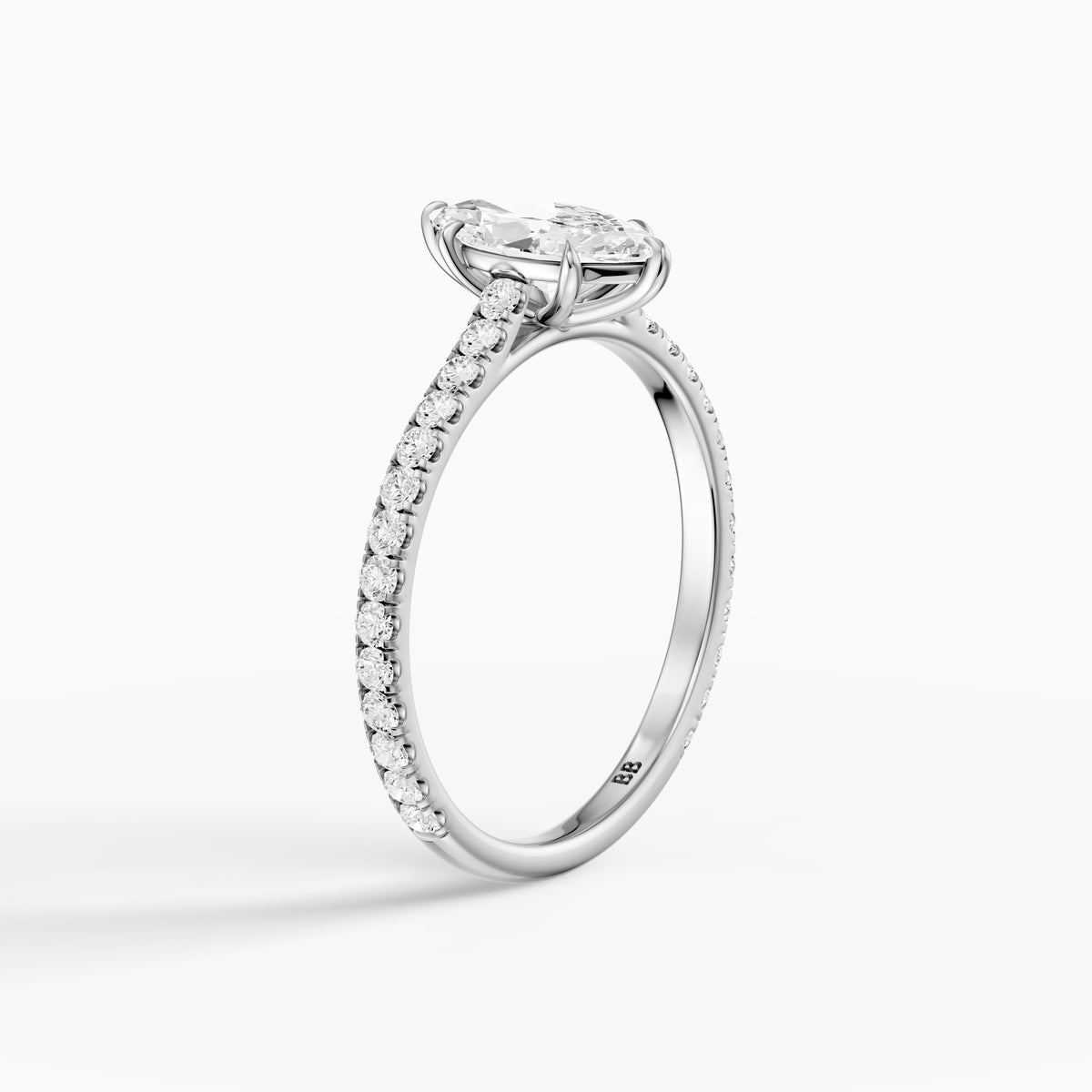 Selena Marquise Cut Moissanite Diamond Pave Engagement Ring