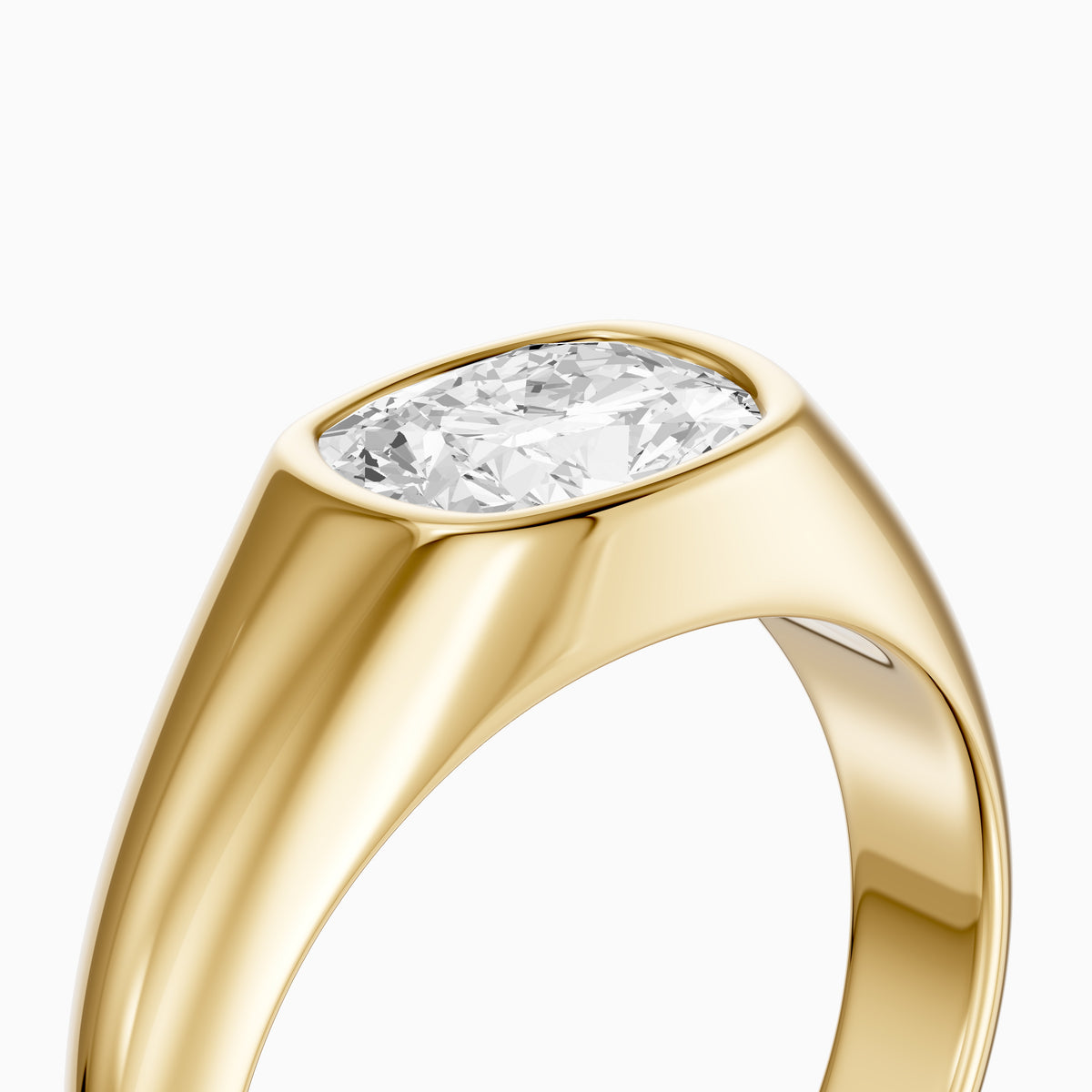 Miley Elongated Cushion Cut Lab Grown Diamond East West Engagement Ring