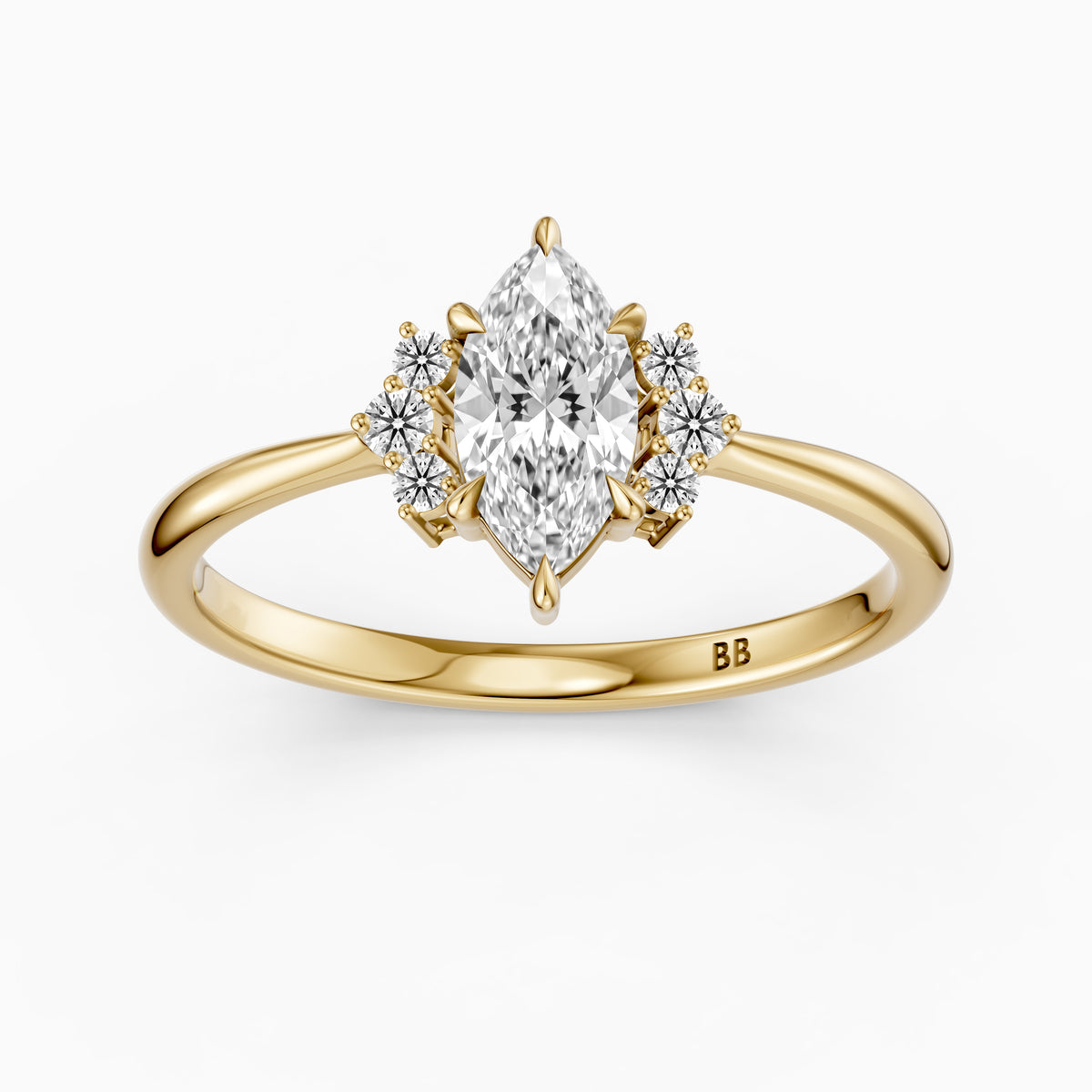 Natalie Marquise Cut Moissanite Diamond Floral Engagement Ring