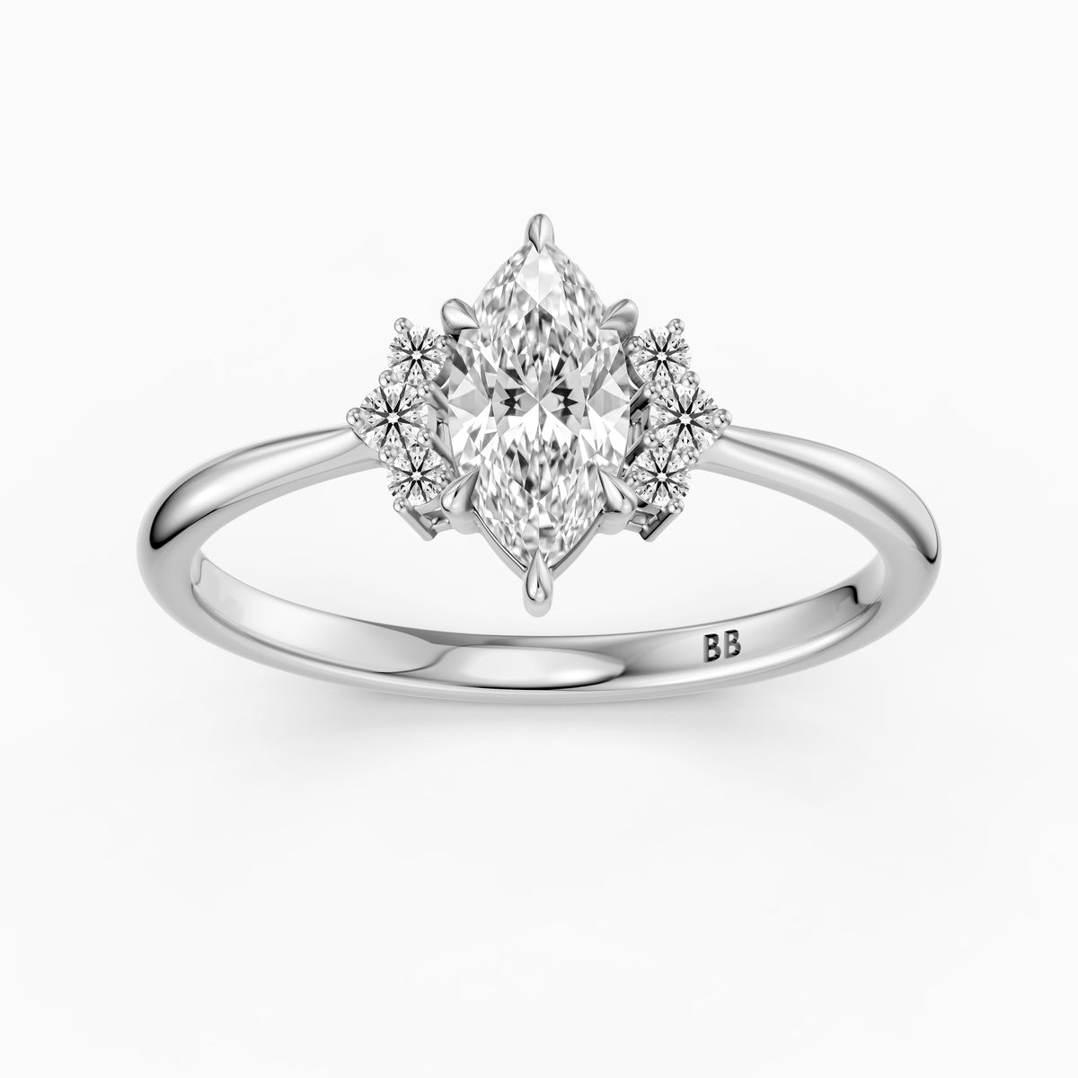 Natalie Marquise Cut Moissanite Diamond Floral Engagement Ring