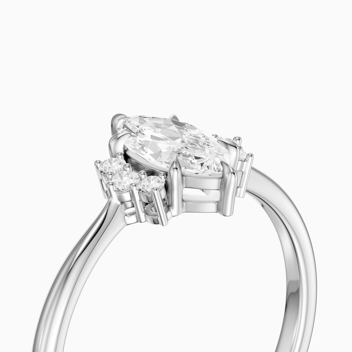 Natalie Marquise Cut Moissanite Diamond Floral Engagement Ring