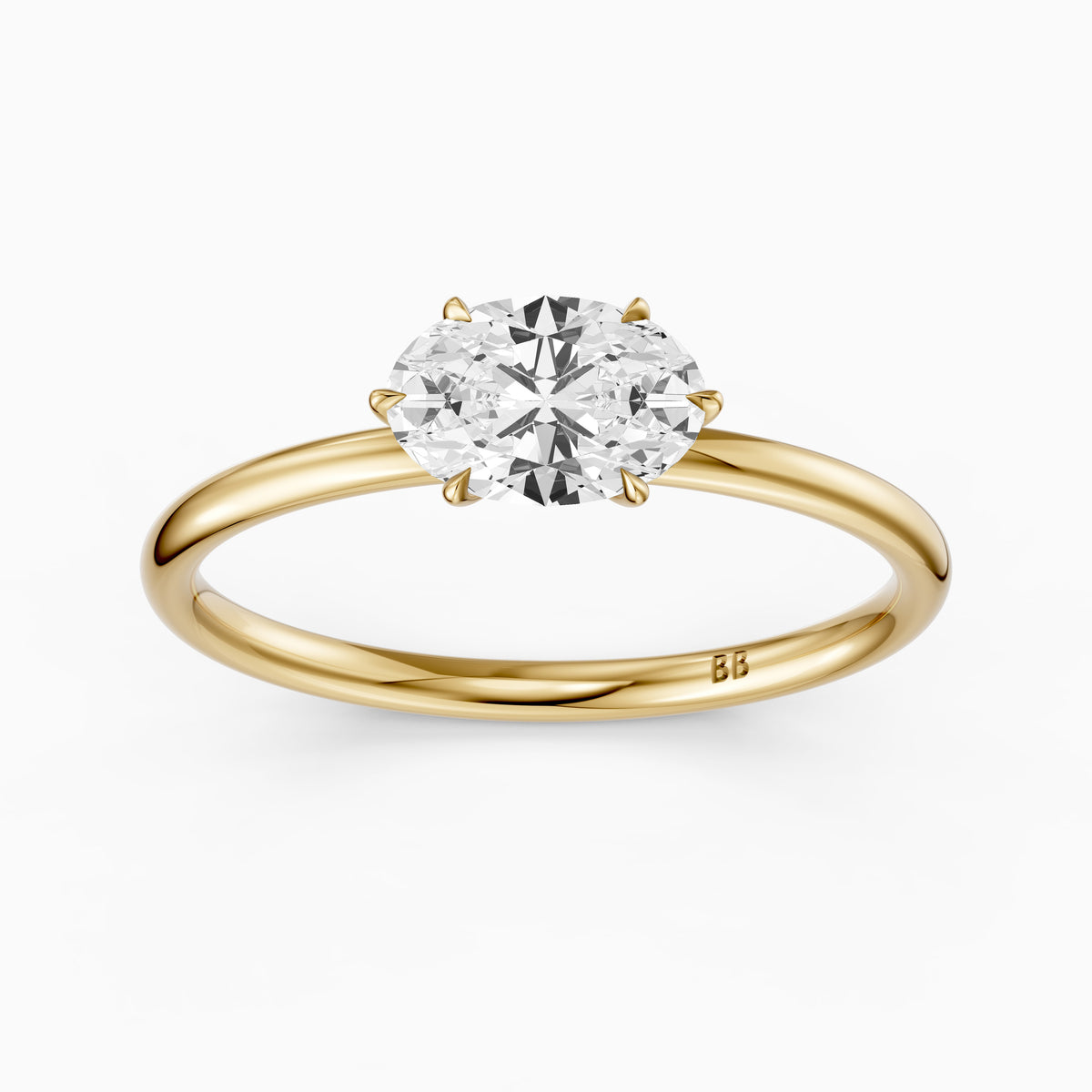 Jena Oval Lab Grown Diamond Solitaire East West Engagement Ring