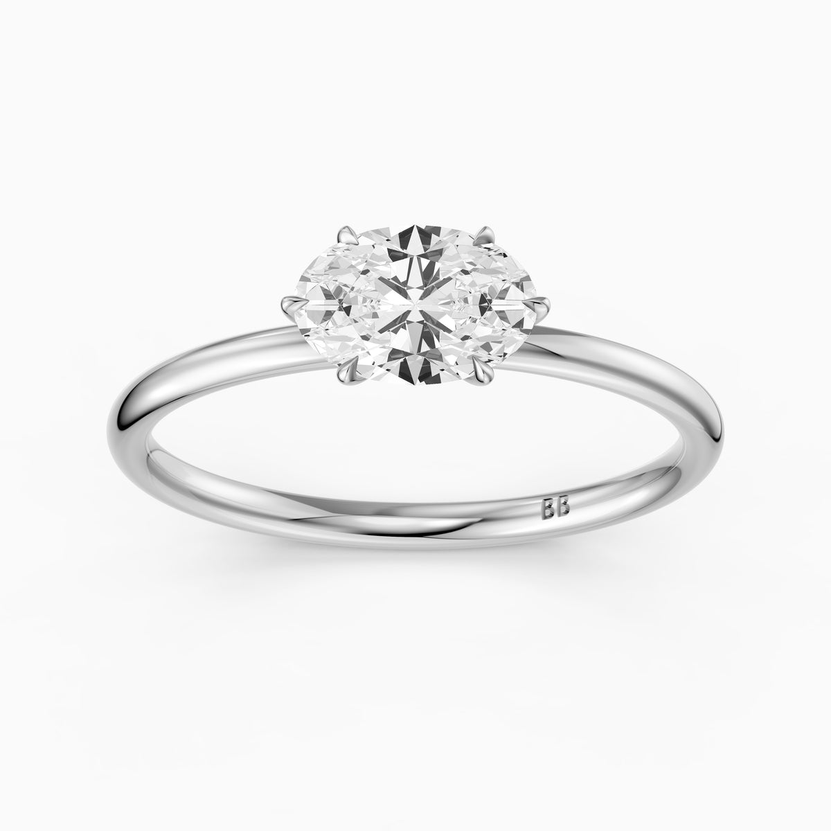 Jena Oval Lab Grown Diamond Solitaire East West Engagement Ring