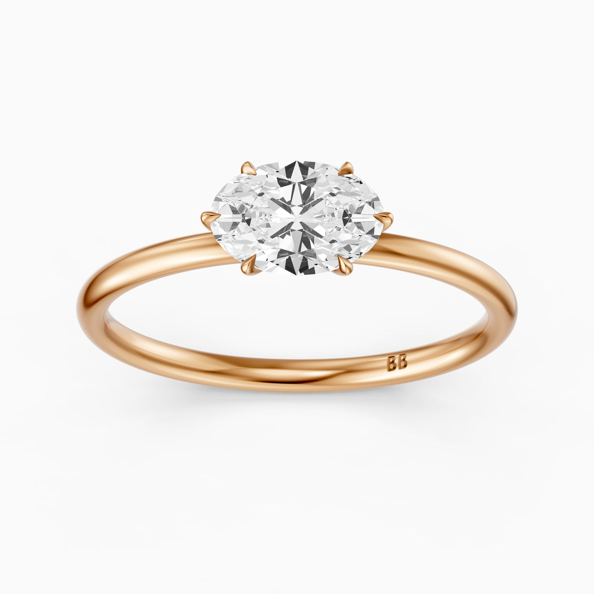 Jena Oval Lab Grown Diamond Solitaire East West Engagement Ring