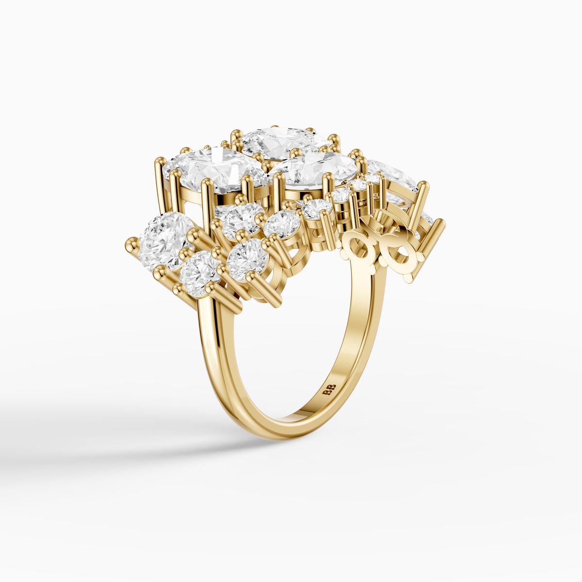 Lainey Multi Shape Lab Grown Diamond Cluster Engagement Ring