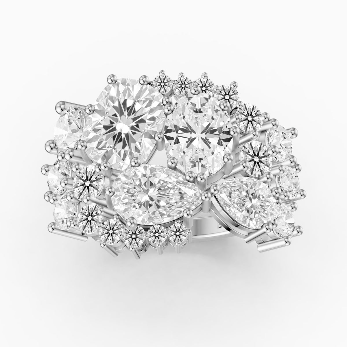 Lainey Multi Shape Lab Grown Diamond Cluster Engagement Ring
