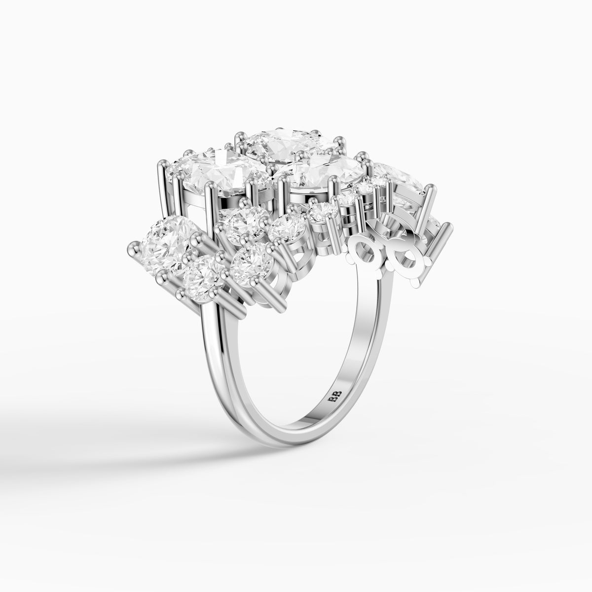 Lainey Multi Shape Lab Grown Diamond Cluster Engagement Ring