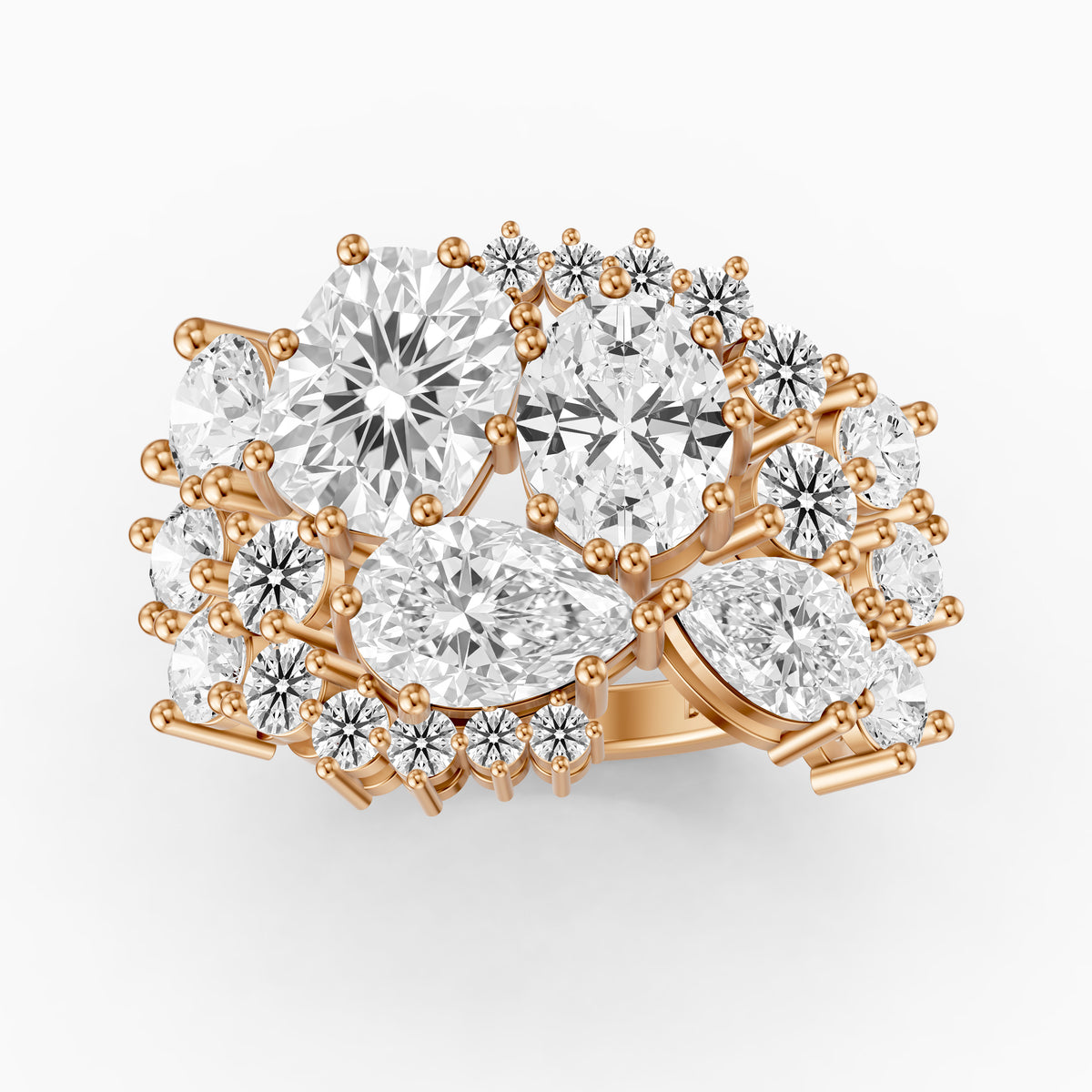 Lainey Multi Shape Lab Grown Diamond Cluster Engagement Ring