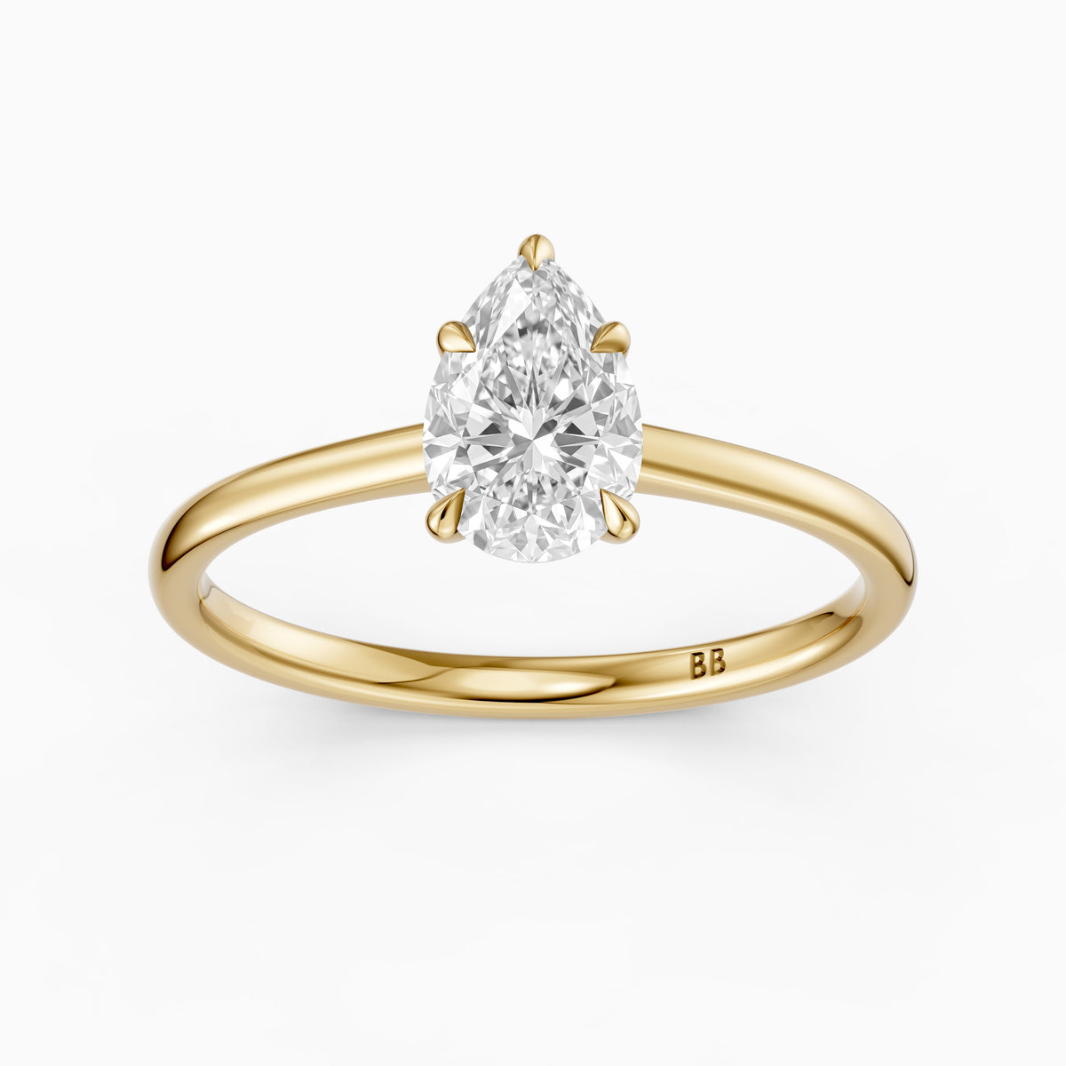 Demi Pear Lab Grown Diamond Solitaire Engagement Ring