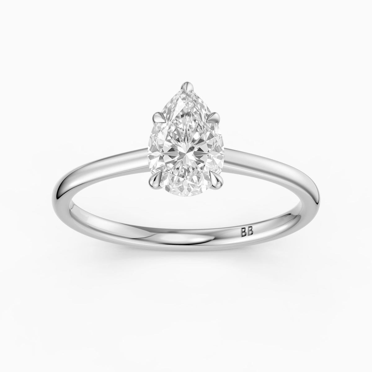 Demi Pear Lab Grown Diamond Solitaire Engagement Ring