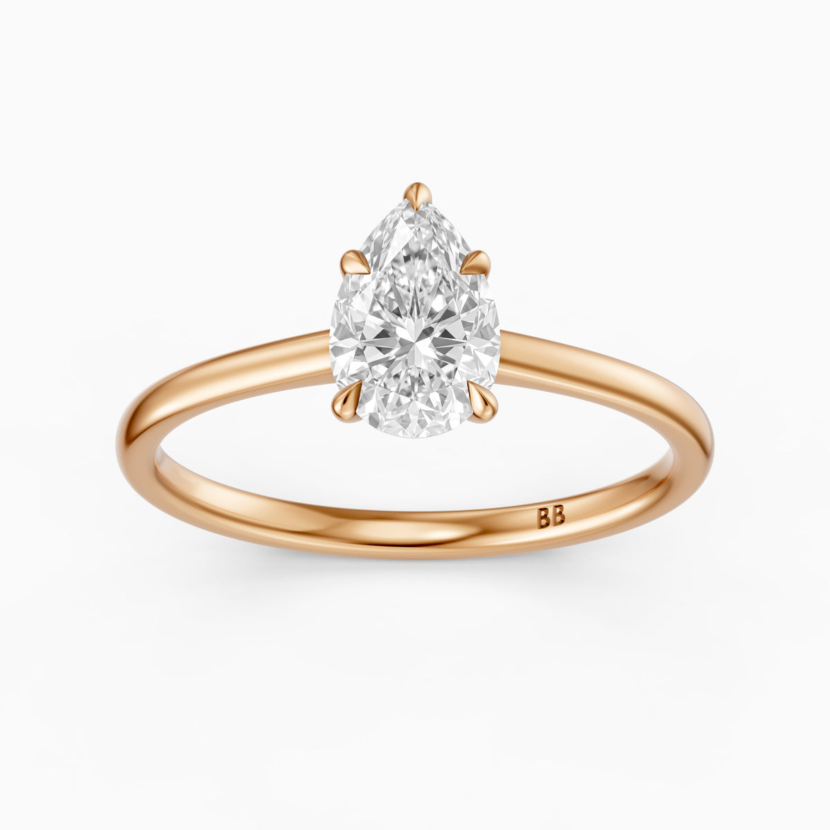 Demi Pear Lab Grown Diamond Solitaire Engagement Ring