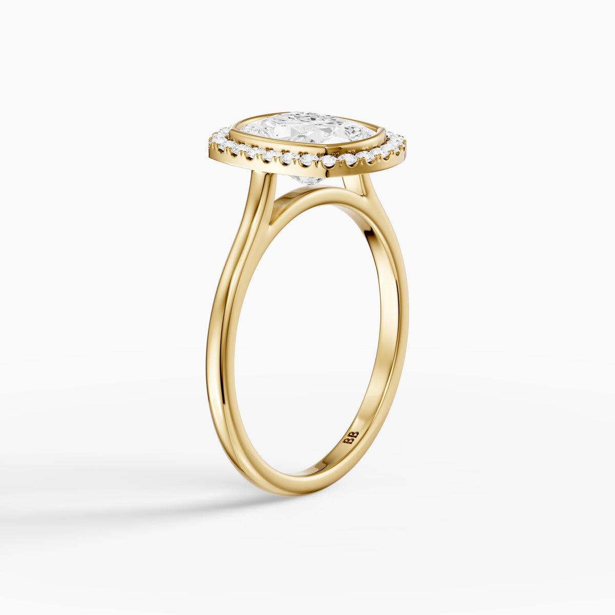 Millie Elongated Cushion Cut Lab Grown Diamond Halo Engagement Ring
