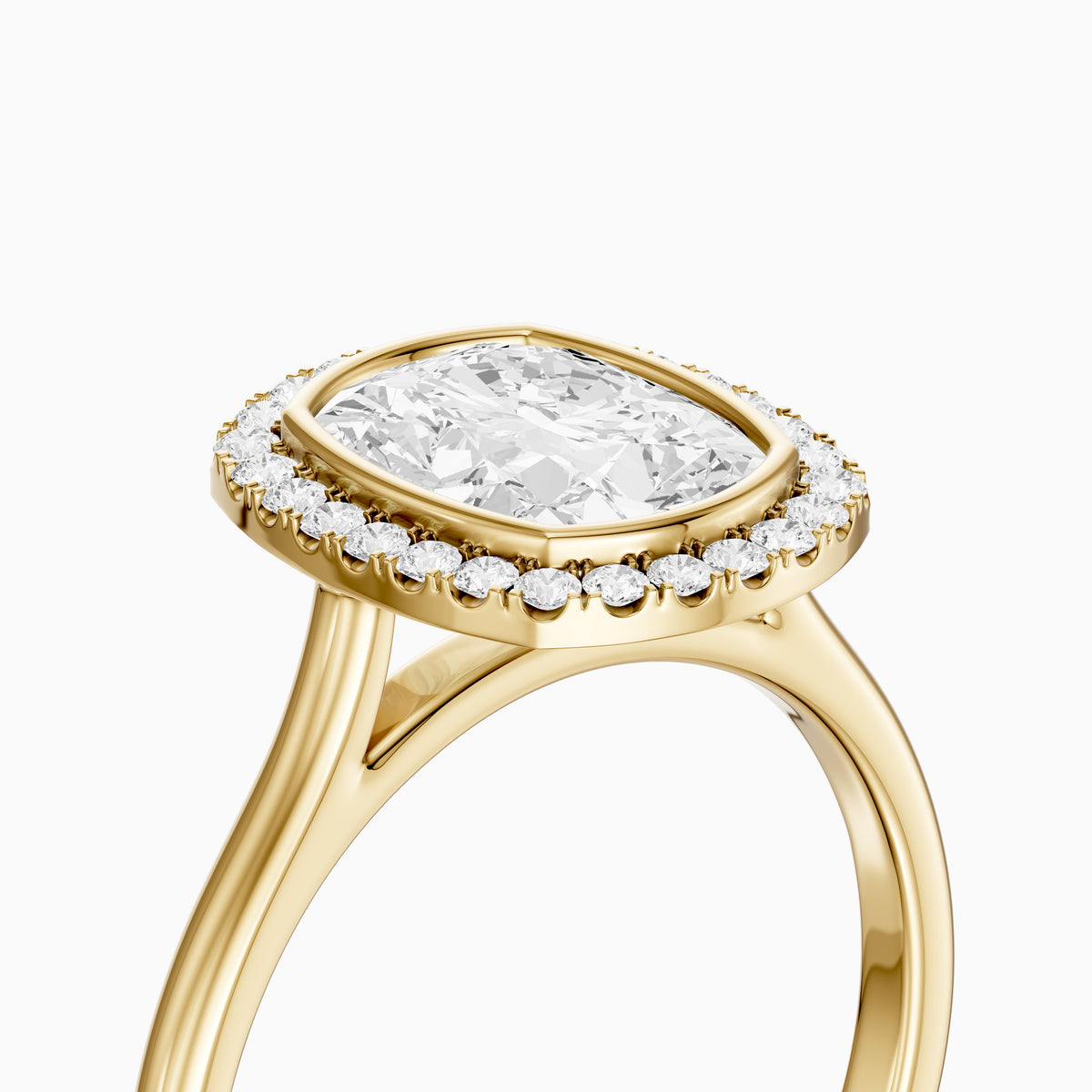 Millie Elongated Cushion Cut Lab Grown Diamond Halo Engagement Ring